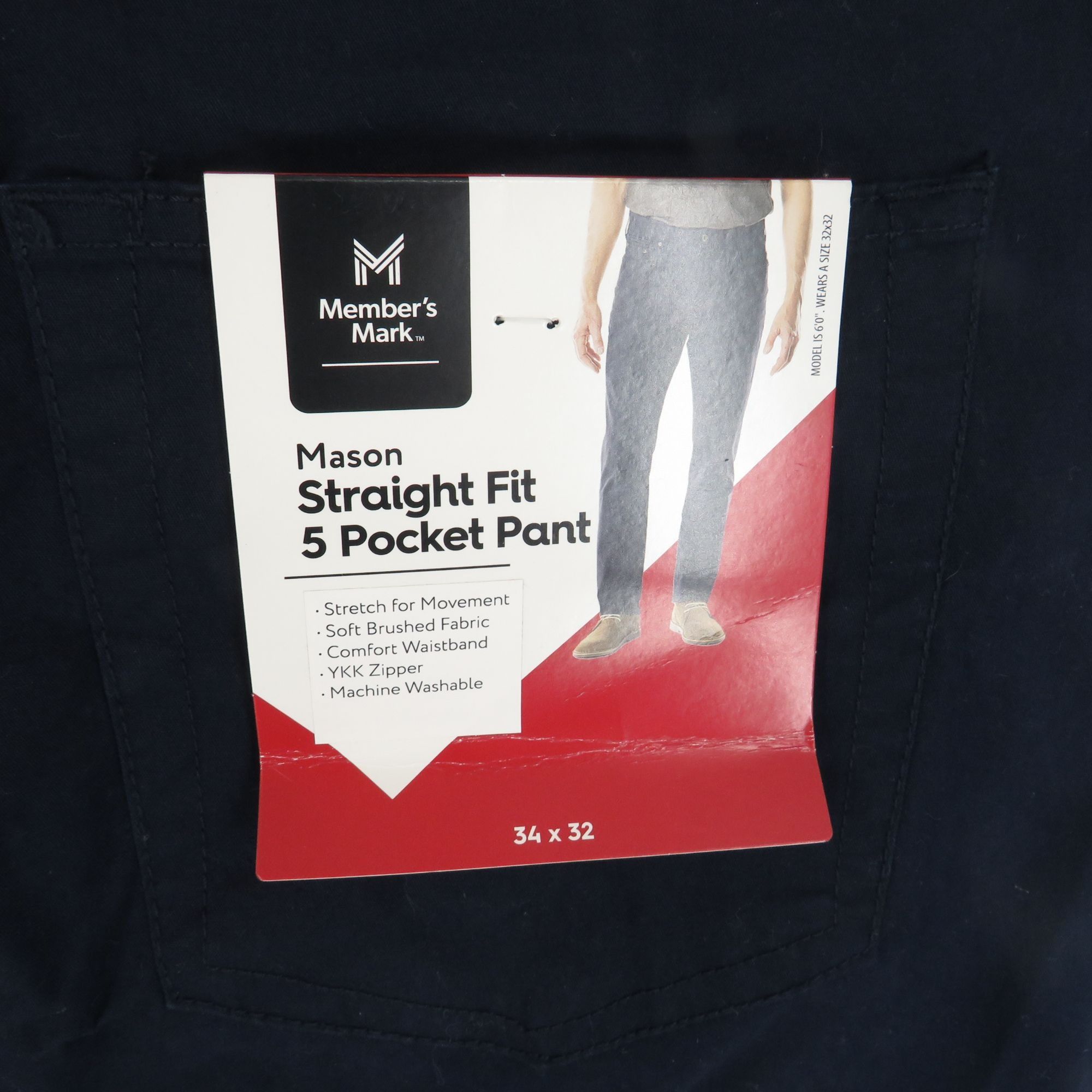 Other Members Mark Mason Blue Straight Fit 5 Pocket Pant 34x32 Str Size US 34 / EU 50 - 3 Thumbnail