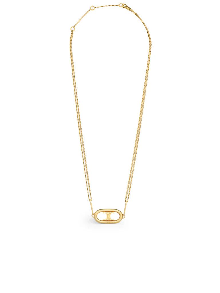 Celine o1loc1c0226 Size :OS/Triomphe Necklace in Golden Size ONE SIZE - 1 Preview