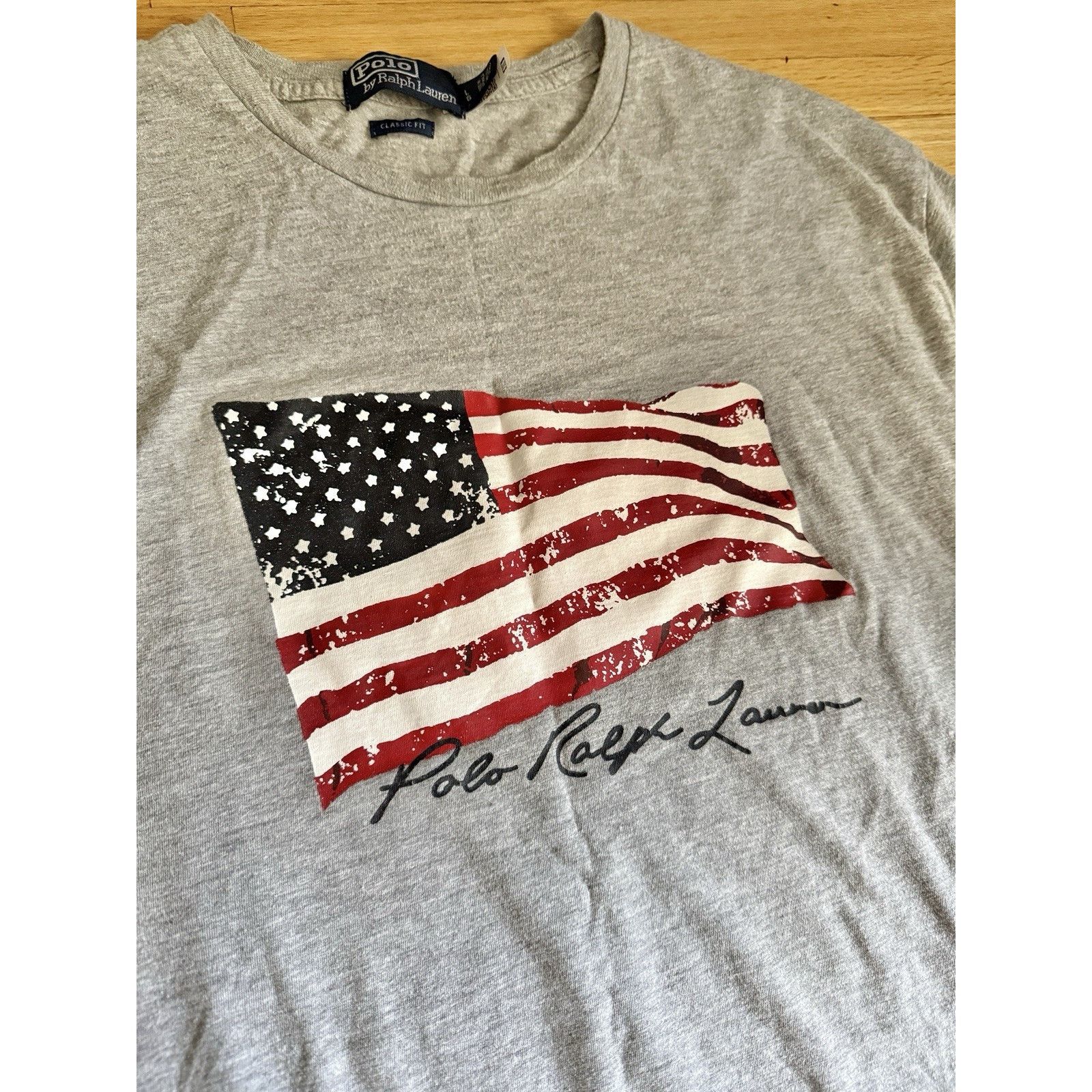 Ralph Lauren Vintage Polo American Flag Shirt Mens L Grey Ralph Lauren Size US L / EU 52-54 / 3 - 3 Thumbnail