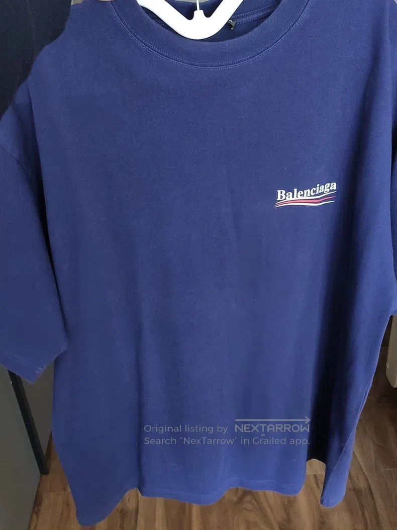 Balenciaga Balenciaga Men's T-shirt with Blue Cola Logo Size US L / EU 52-54 / 3 - 2 Thumbnail
