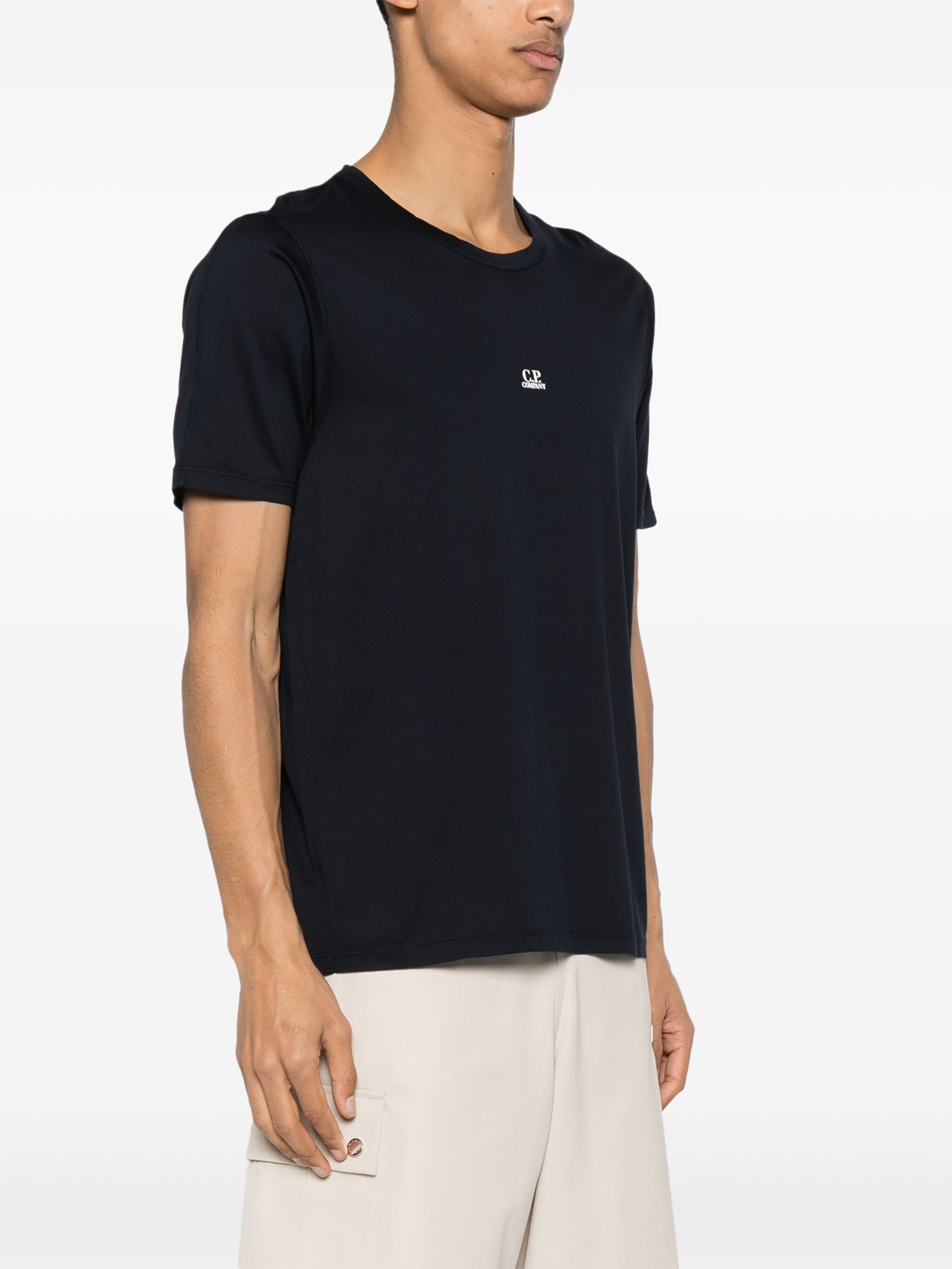 C.P. Company o1y1224 Logo Crewneck T-Shirt in Midnight Blue Size US XL / EU 56 / 4 - 3 Thumbnail