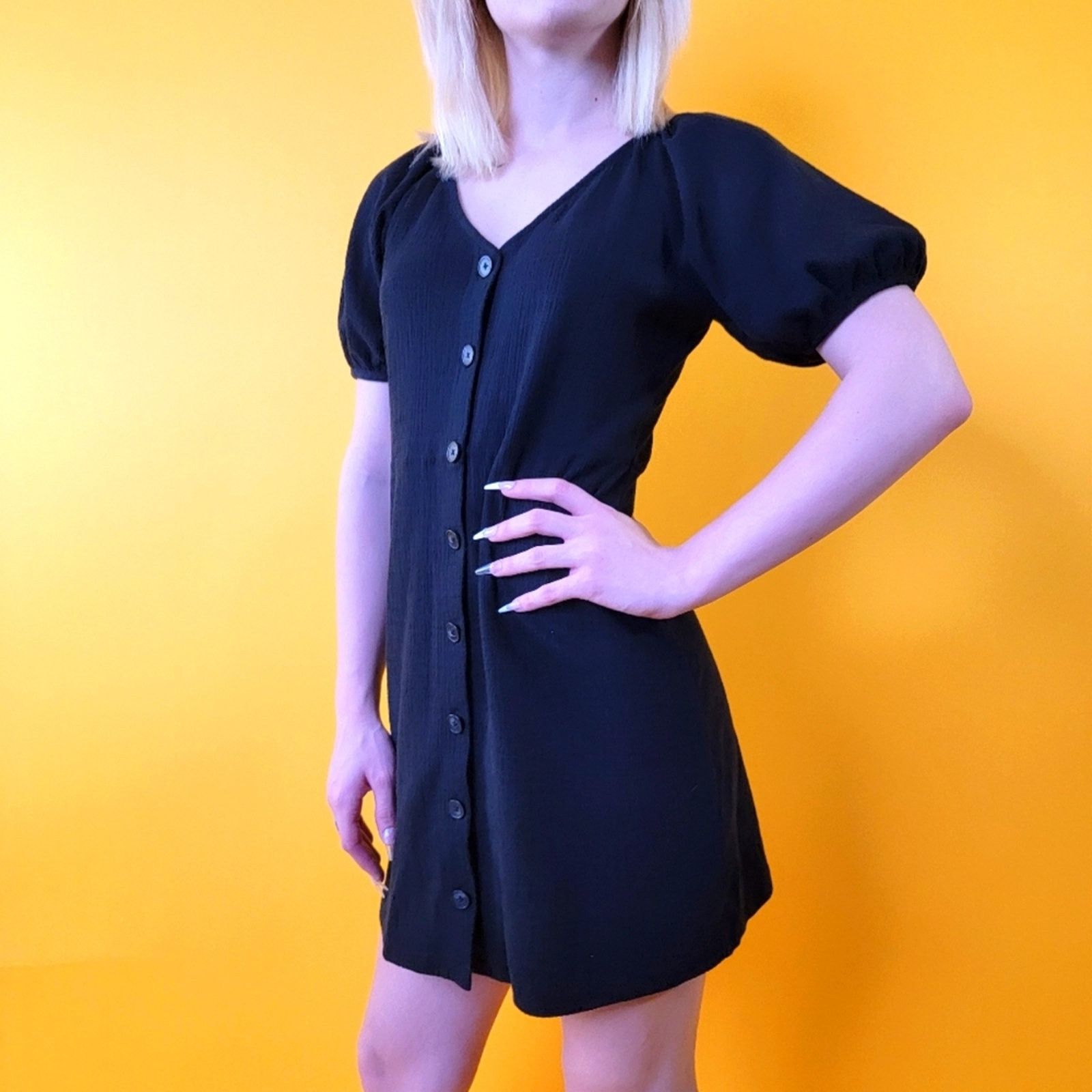 Madewell Madewell Textured & Tread Puff Sleeve Dress - S Size S / US 4 / IT 40 - 1 Thumbnail