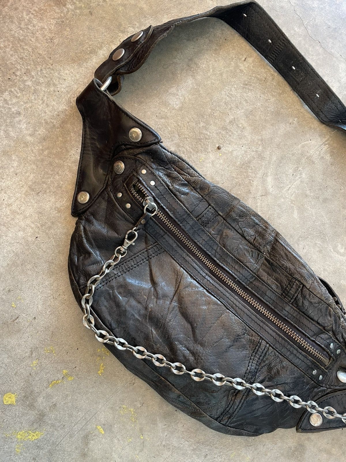 Alfredo Bannister Alfredo Bannister Leather WaistBag punk Stail Size ONE SIZE - 3 Thumbnail