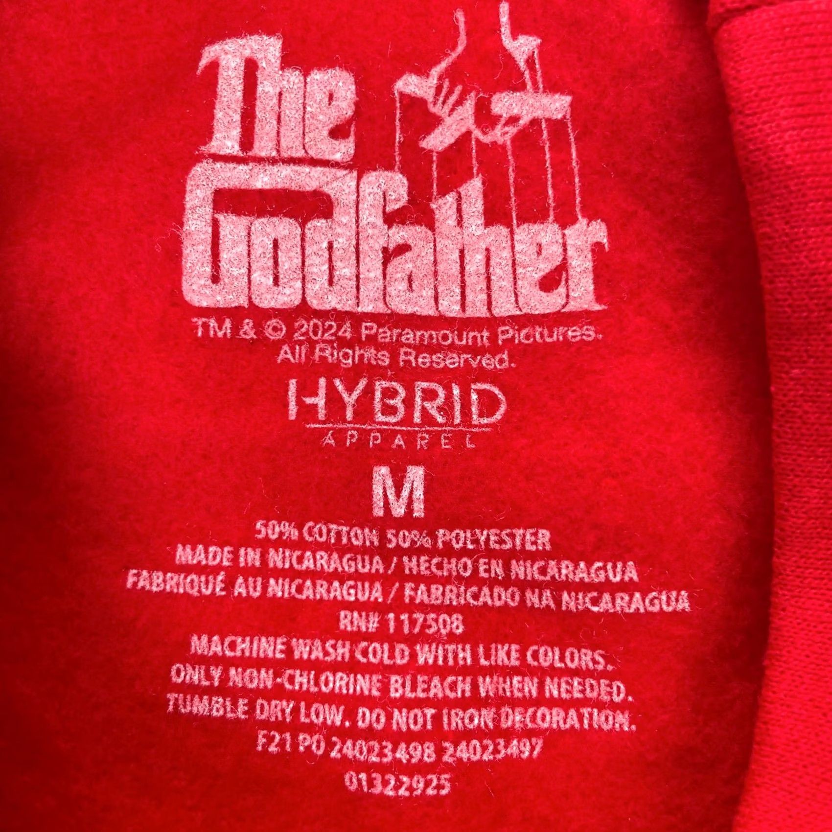 Forever 21 VINTAGE The Godfather Sweatshirt Mens M Red Movies Gangster Mob Mafia Brando Cinema Size US M / EU 48-50 / 2 - 3 Thumbnail