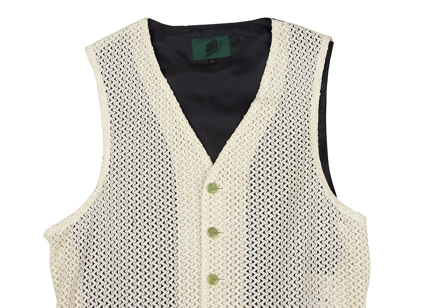Jean Paul Gaultier Junior Gaultier Zigzag Woven Vest in Off-Black, Size 48 Size US M / EU 48-50 / 2 - 2 Thumbnail