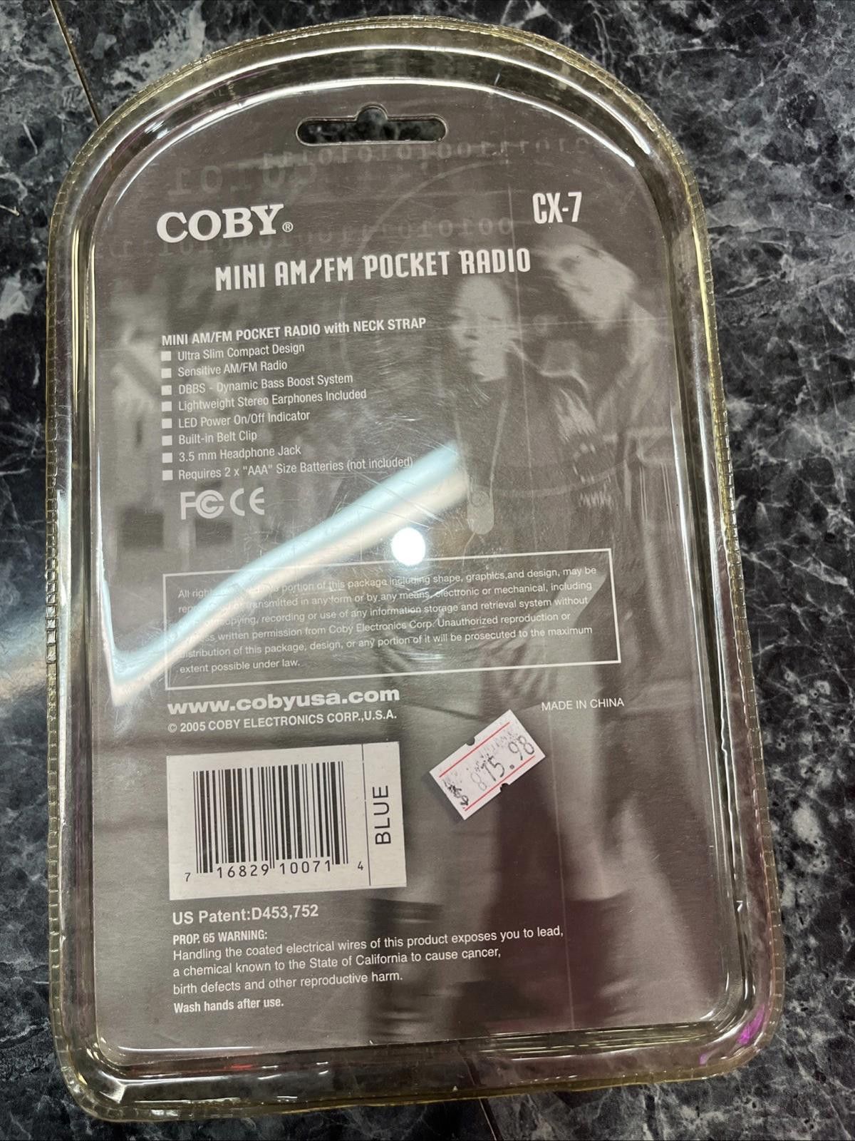 Cobra COBY CX-7 Mini AM/FM Pocket Portable Radio w/ Neck Strap Size ONE SIZE - 2 Thumbnail