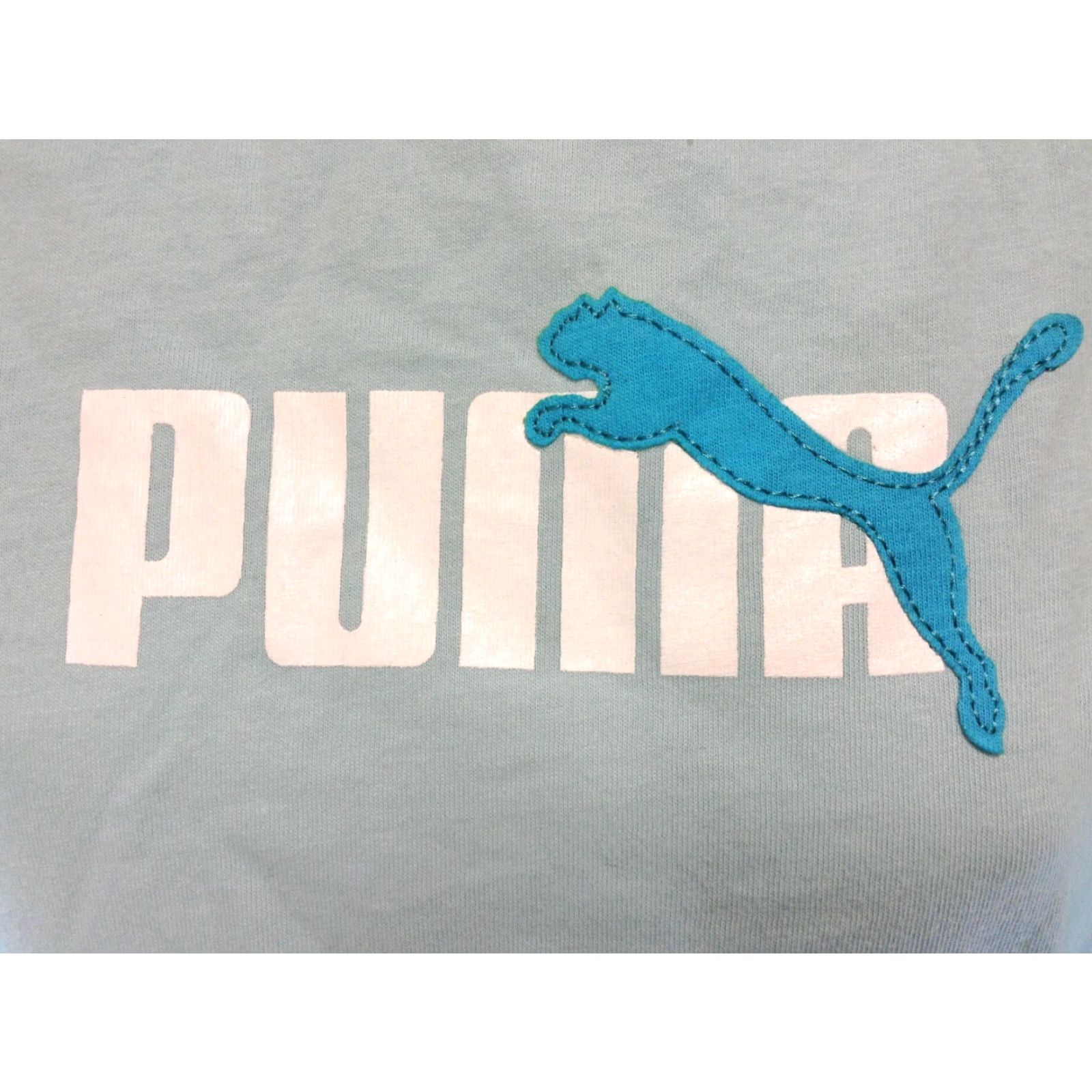 Puma VINTAGE Puma Cat Tee Womens T-Shirt Light Blue 503316 01 Adult Small Crew Neck Short Sleeve Nike Size S / US 4 / IT 40 - 2 Thumbnail
