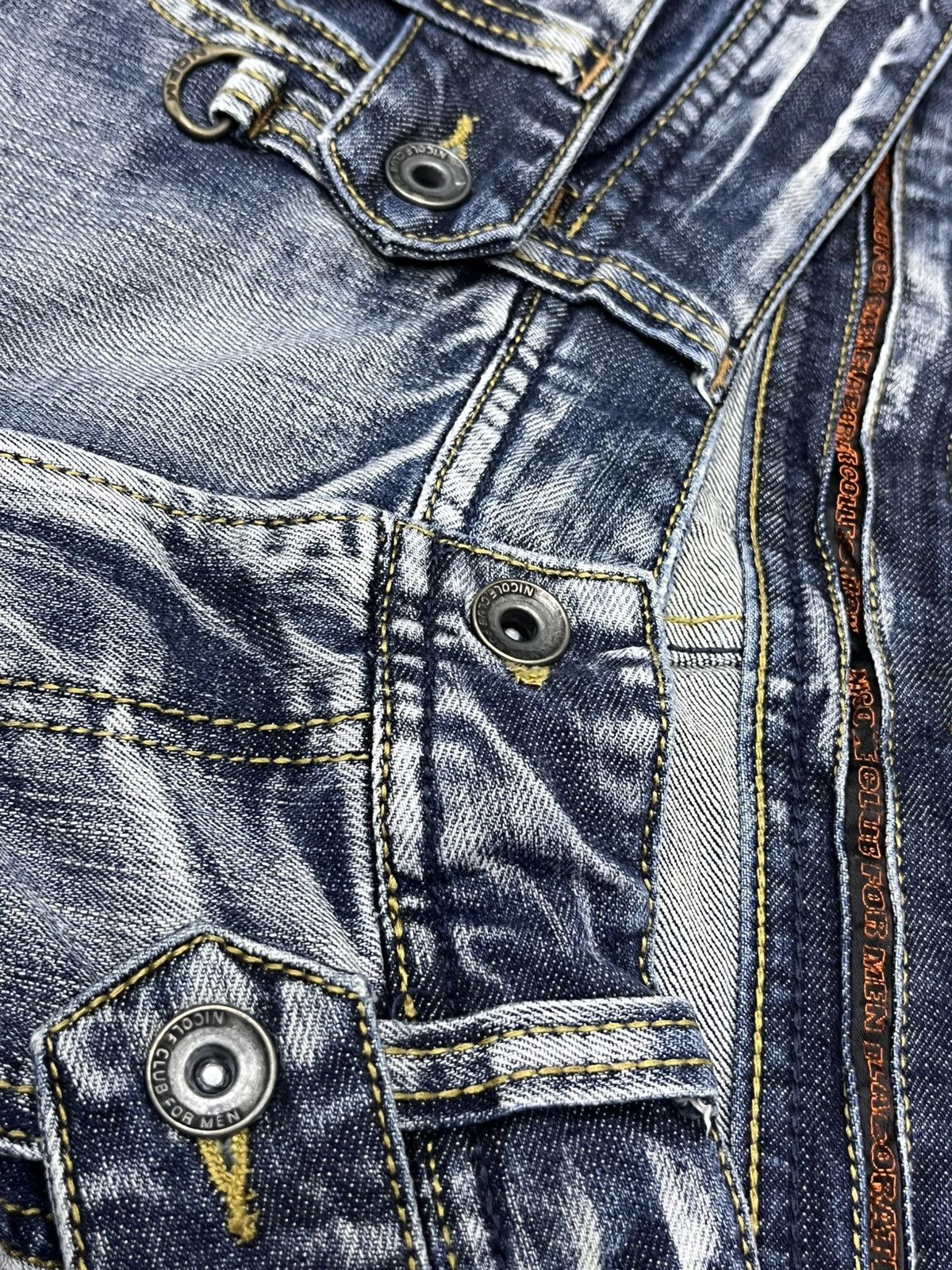 Nicole Club 🔥Vtg Nicole Club For Men Archival Double Waist Flare Denim Size US 31 - 11 Thumbnail