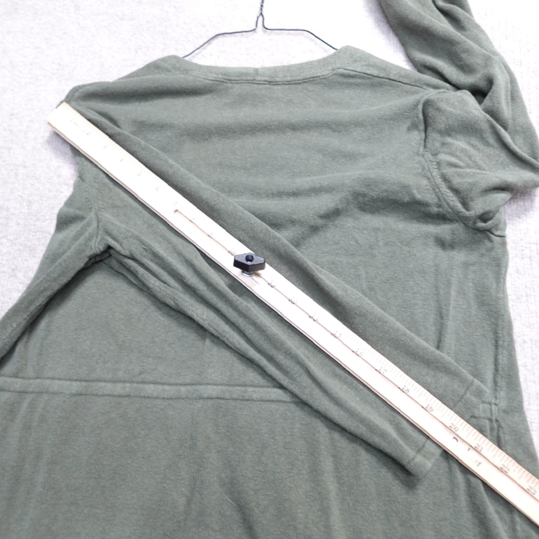 J. Jill J. Jill Cardigan Sweater Womens 1X Green Solid Linen Rayon Long Sleeve Knit Size XL / US 12-14 / IT 48-50 - 7 Thumbnail