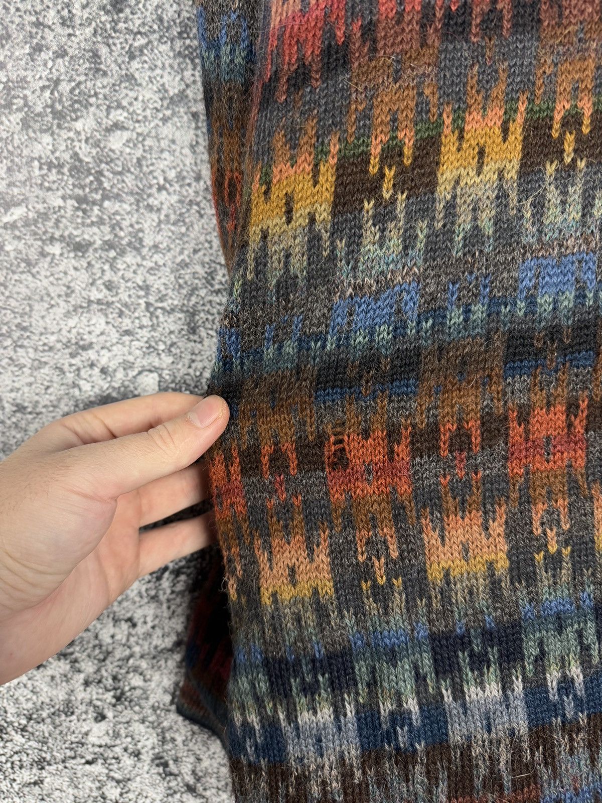 Vintage The Alpaca Collection Cardigan Multicolor Sweater M