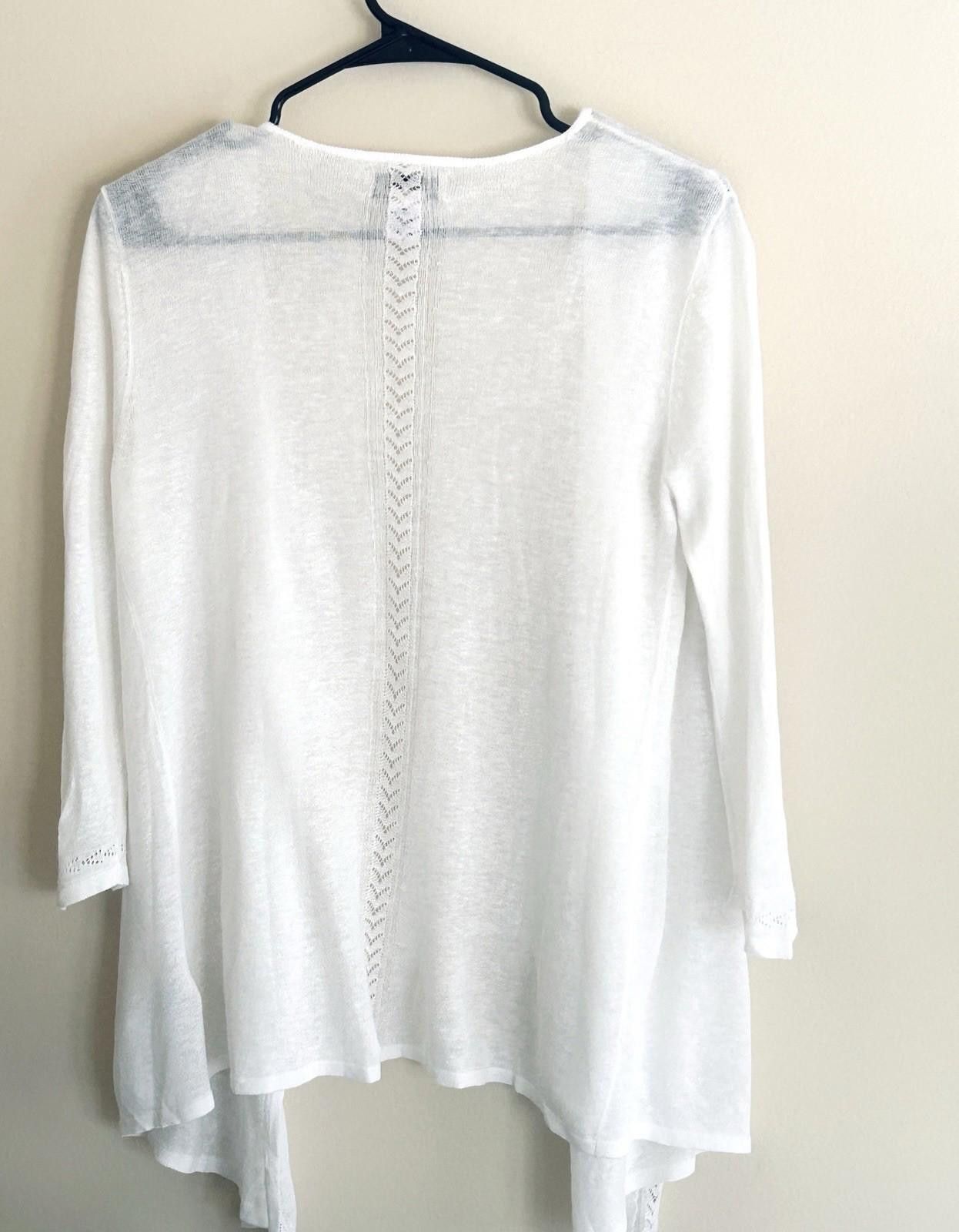 Other Nanette Lepore S Lightweight Sweater Cardigan Linen White Size S / US 4 / IT 40 - 6 Thumbnail
