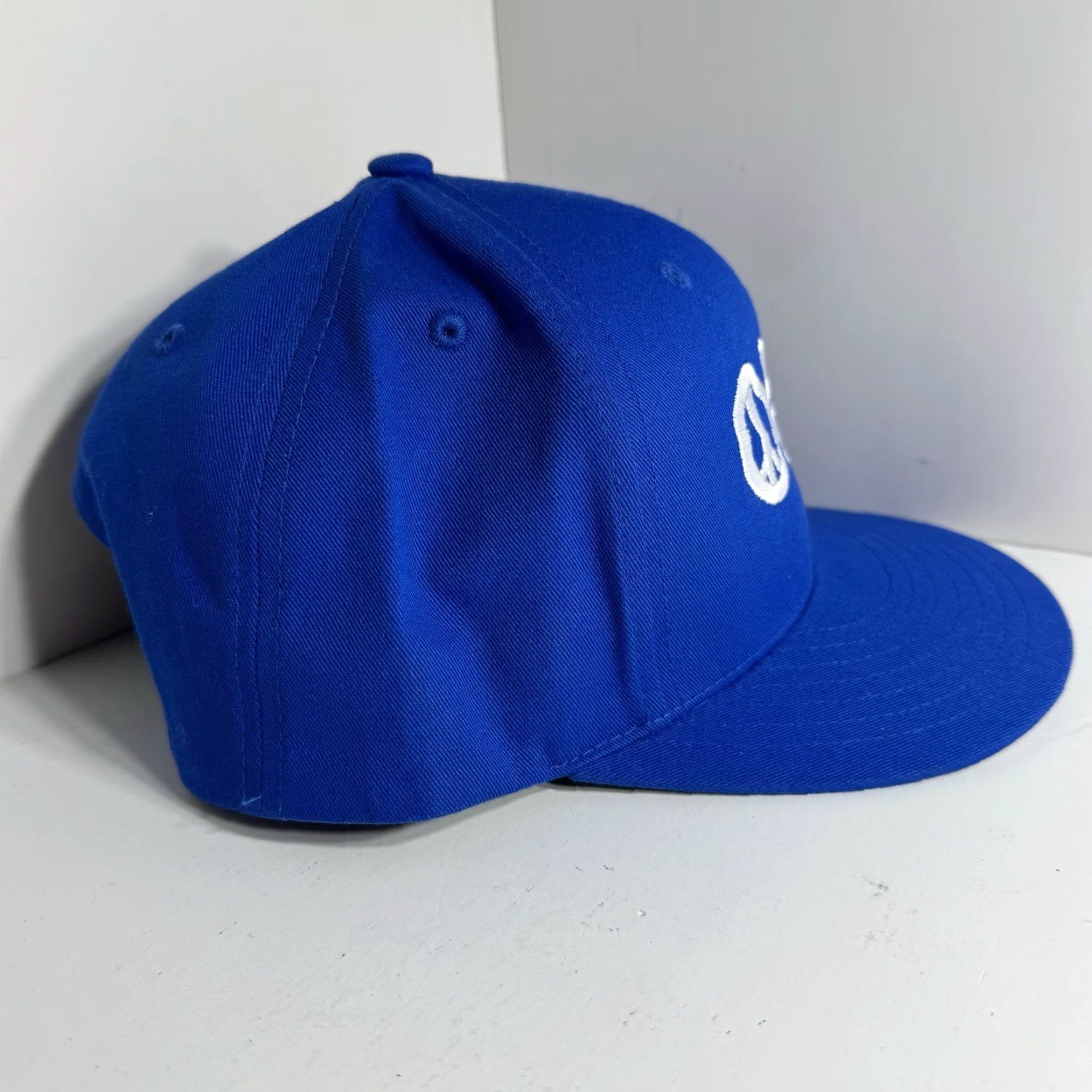 New Era Dizzy Wright Hat Adjustable Blue White Embroidered Logo New Era Snapback Unisex Adults Canvas Cotton Rap Logo Cap Size ONE SIZE - 5 Thumbnail