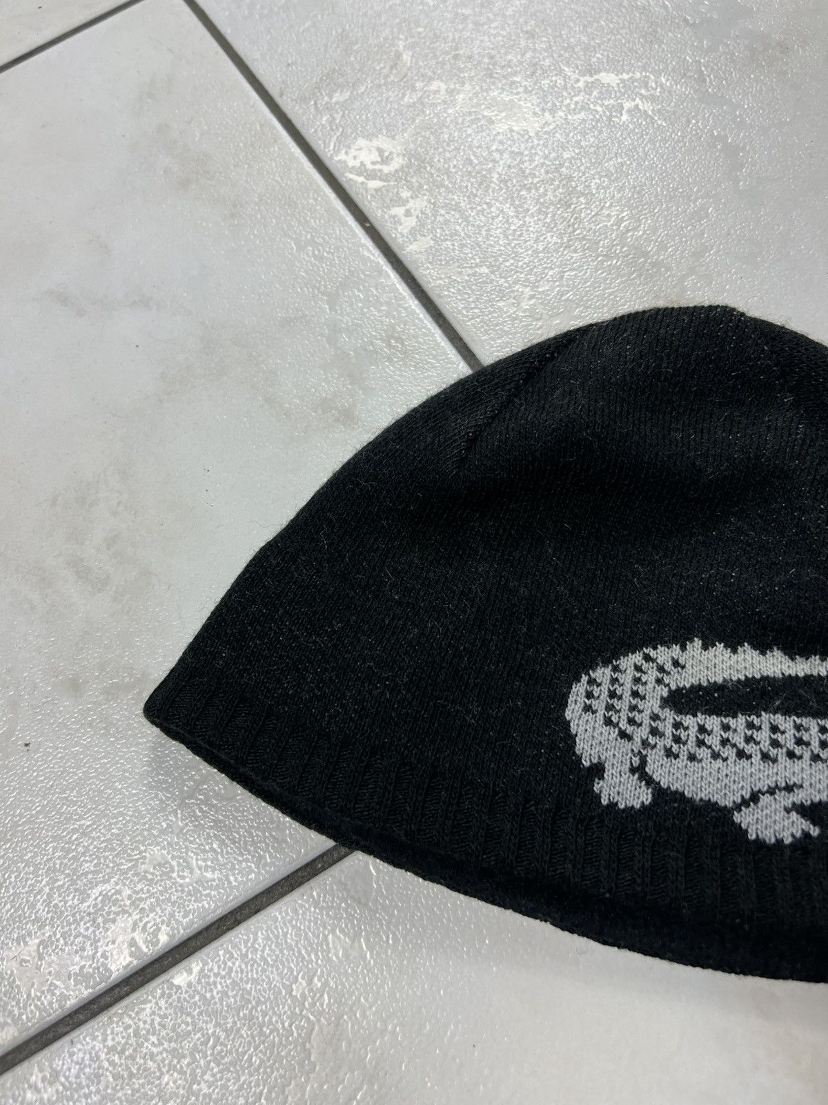 Lacoste Vintage Lacoste y2k knitted crocodile big logo drill beanie Size ONE SIZE - 5 Thumbnail