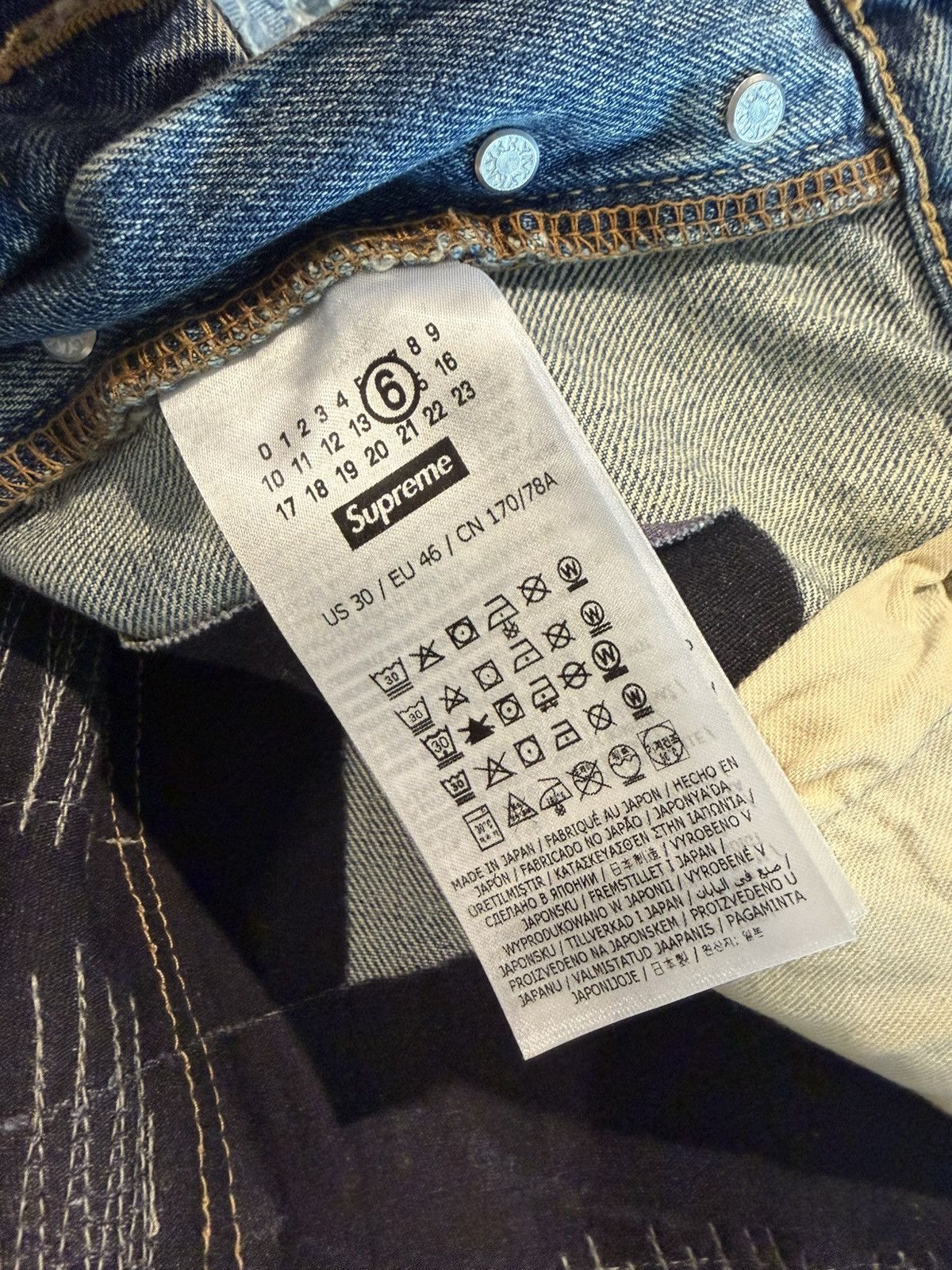 Maison Margiela × Supreme Supreme x MM6 Maison Margiela Distressed – (Never Worn) Size US 30 / EU 46 - 11 Thumbnail