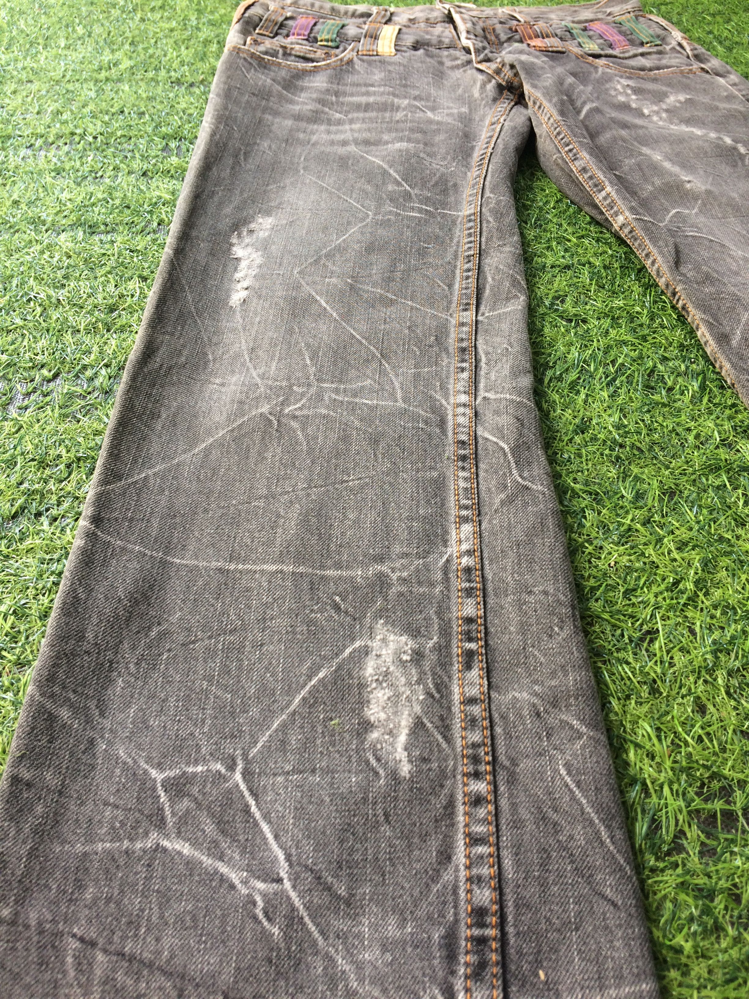 Japanese Brand Distressed Japanese Double Waist Denim #D-670 Size US 29 - 8 Thumbnail