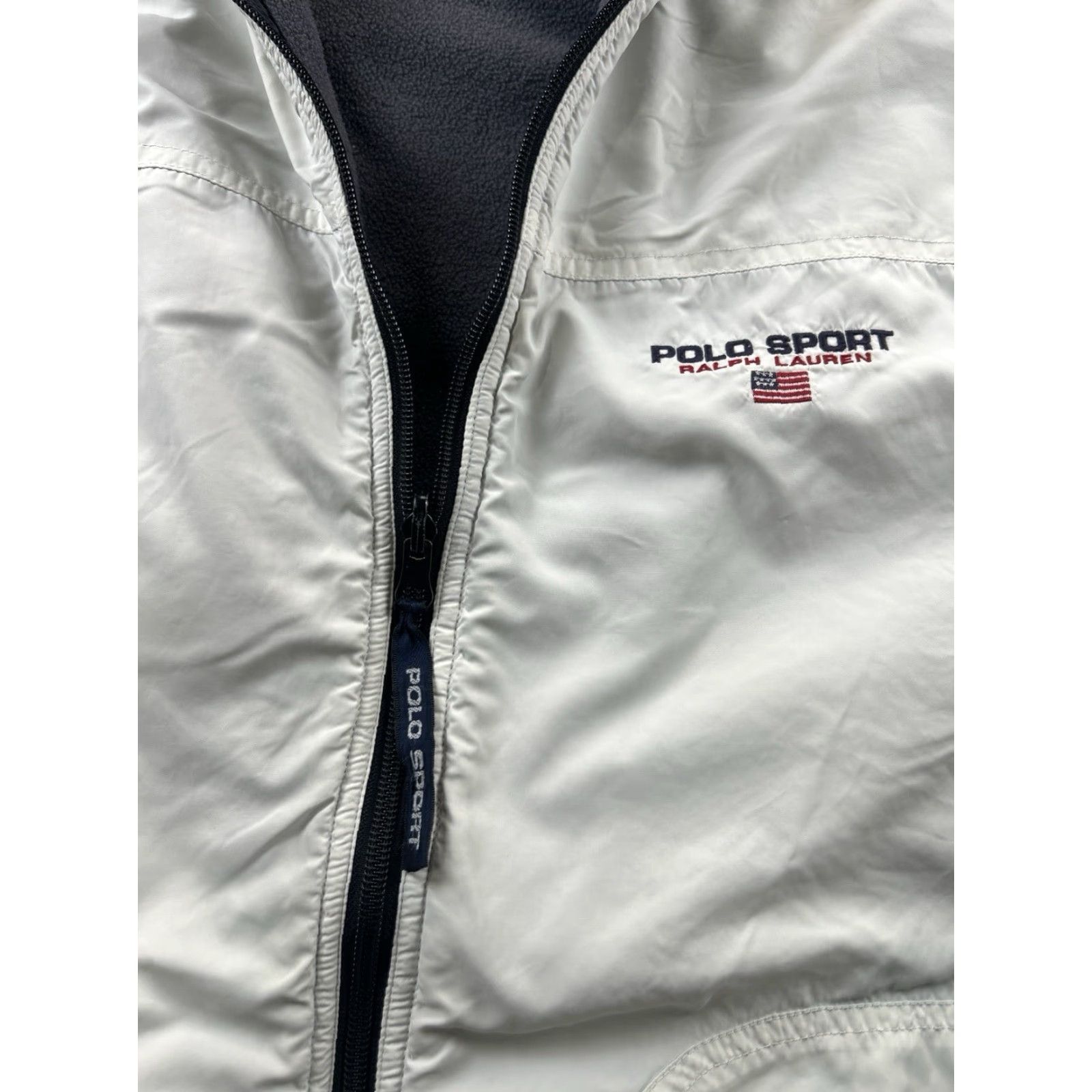Vintage VINTAGE Polo Sport Jacket Reversible Medium Ralph Lauren Fleece Softshell Zip Up Bomber Gray Mens M Size US M / EU 48-50 / 2 - 5 Thumbnail