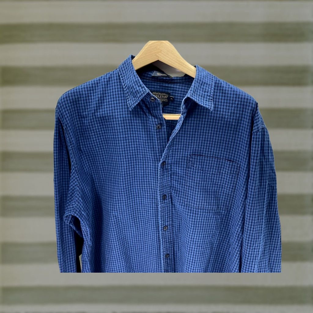 Pendleton VINTAGE Pendleton Tennyson Shirt Men XL Blue Check Button Long Sleeve 100% Cotton Men XL Blue Check Button-Up Shirt Size US XL / EU 56 / 4 - 1 Thumbnail