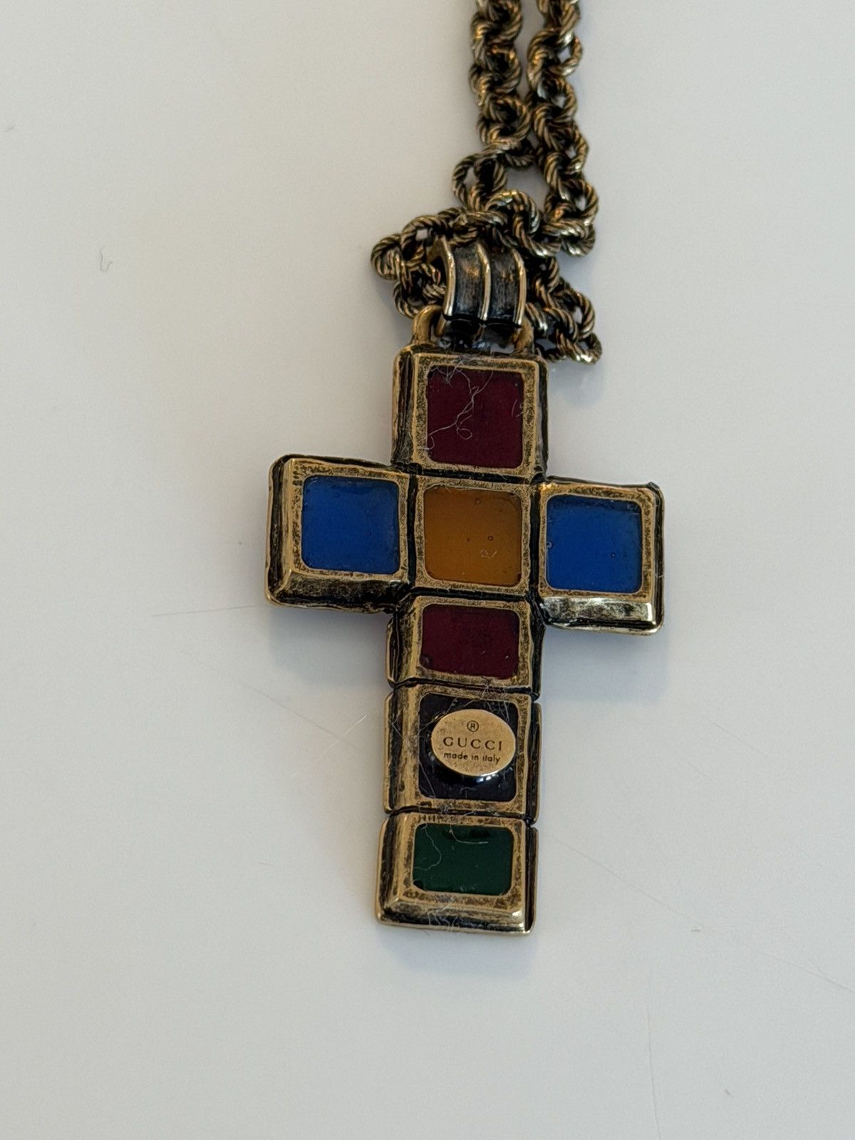 Gucci GUCCI Cross MULTICOLOR RUNWAY Pendant Necklace Size ONE SIZE - 7 Thumbnail