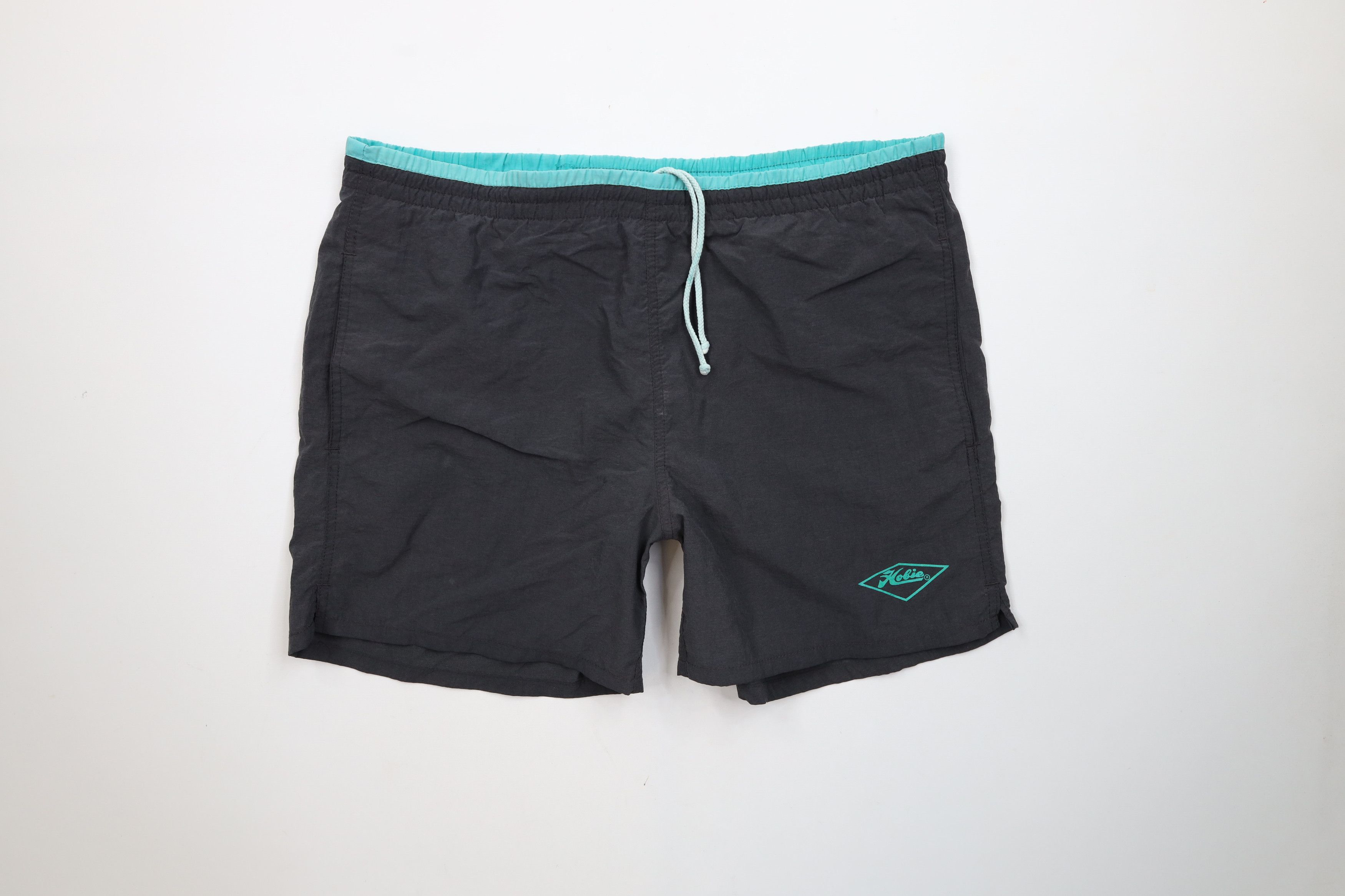 Vintage Vintage 90s Hobie Surfing Out Lined Swim Trunks Shorts Black Size US 36 / EU 52 - 1 Thumbnail