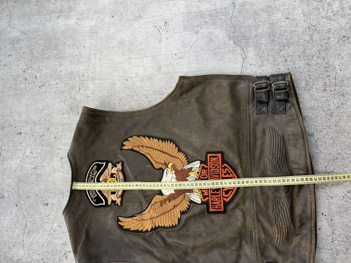 Harley Davidson RARE Vintage 90s Harley Davidson Leather Vest Size US L / EU 52-54 / 3 - 11 Thumbnail
