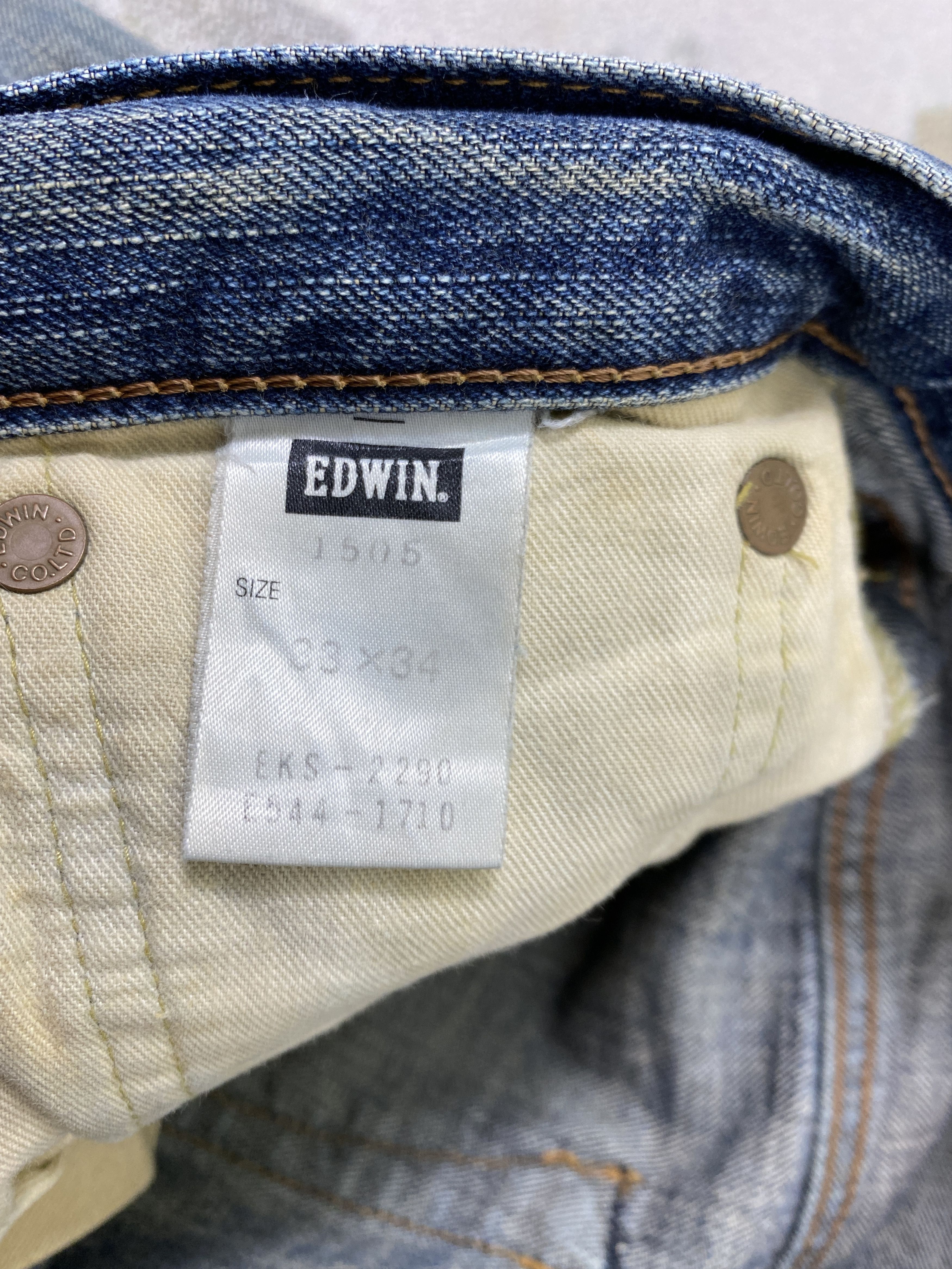 Edwin 33x27 Selvedge Distressed Vintage Edwin Jeans Denim- JN3722 Size US 33 - 10 Thumbnail