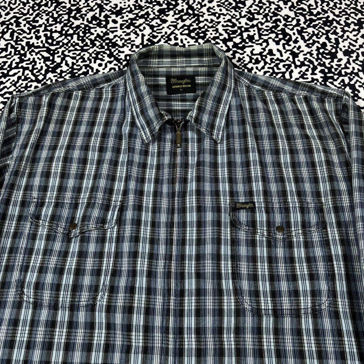 Wrangler Vintage 90s Wrangler Striped Retro Zip Light Jacket Flannel Size US XL / EU 56 / 4 - 5 Thumbnail