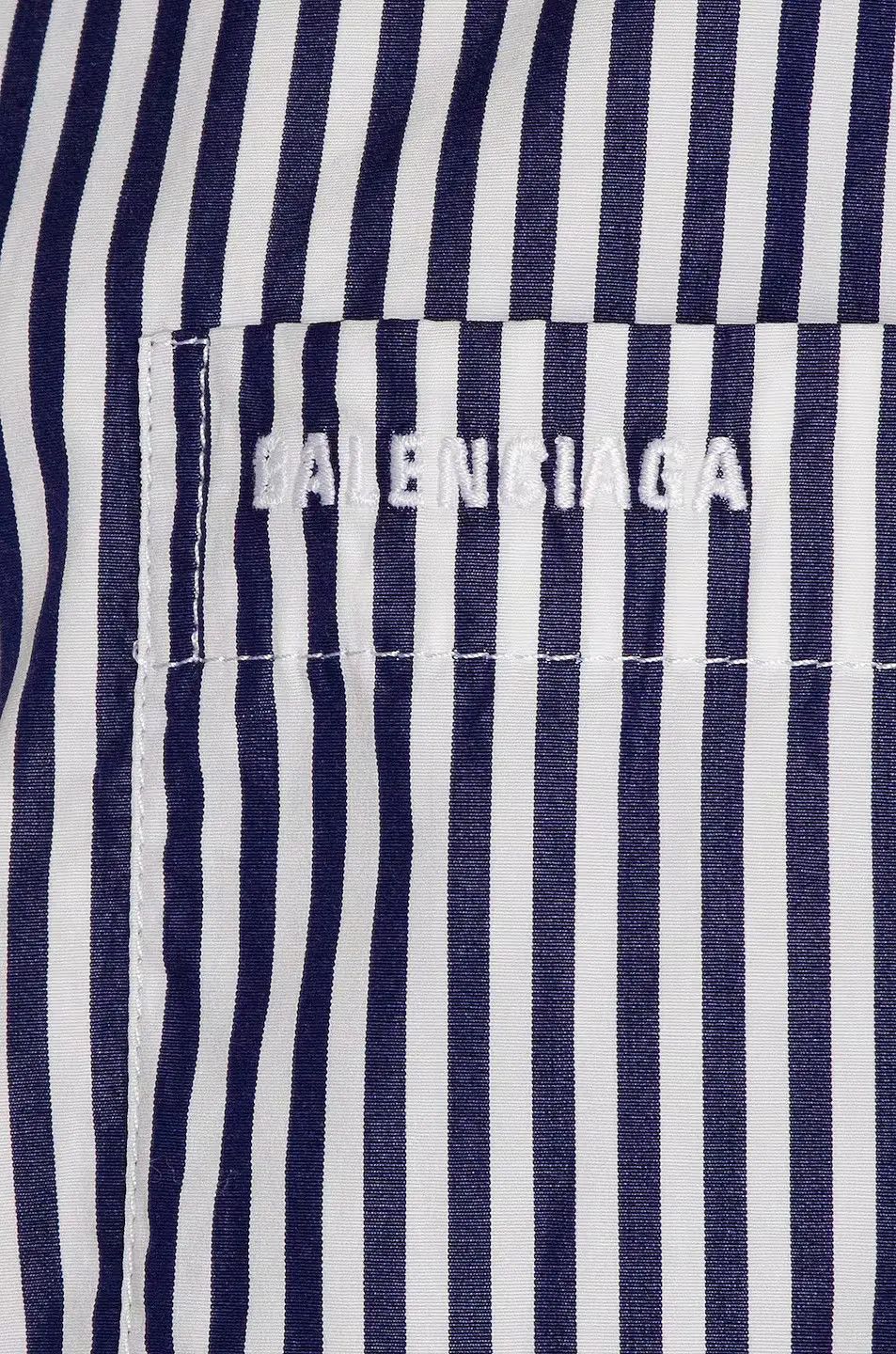 Balenciaga o1bcso1str1124 Twisted Shirt in Navy/White Size XS / US 0-2 / IT 36-38 - 5 Thumbnail