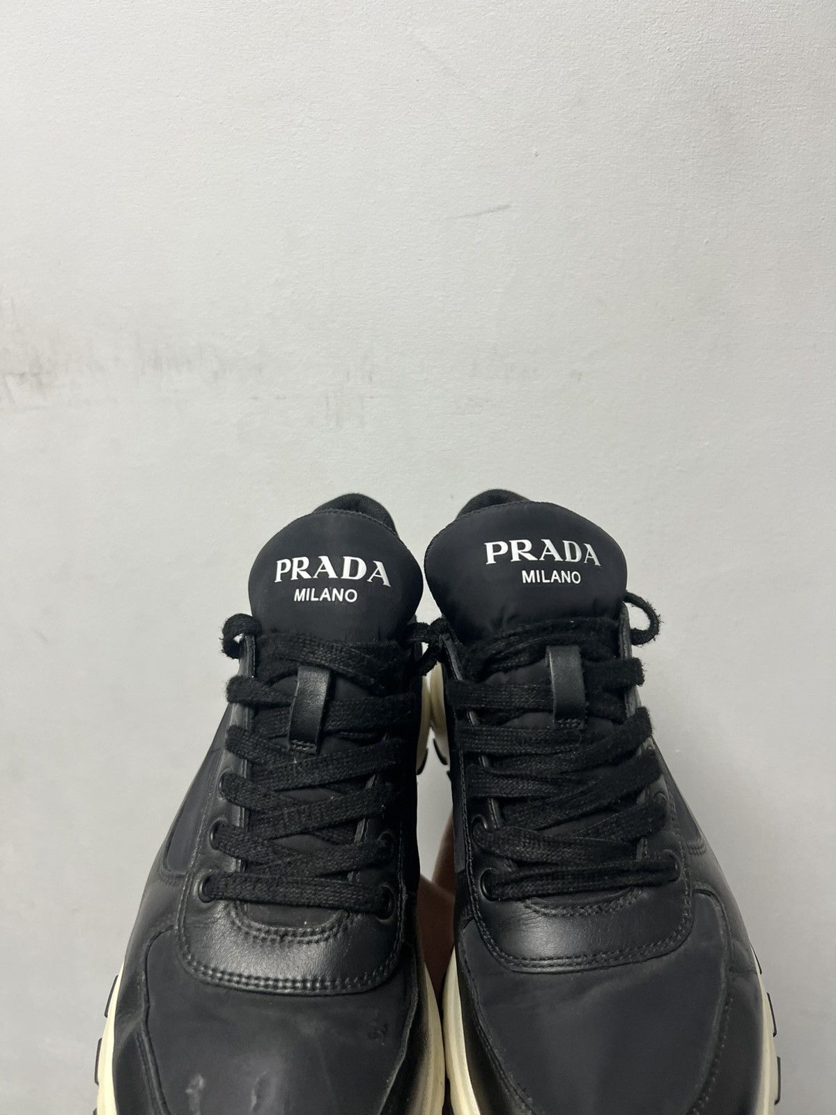 Prada Prada Milano Black Leather Shoes Trainers Size US 7.5 / EU 40-41 - 3 Thumbnail