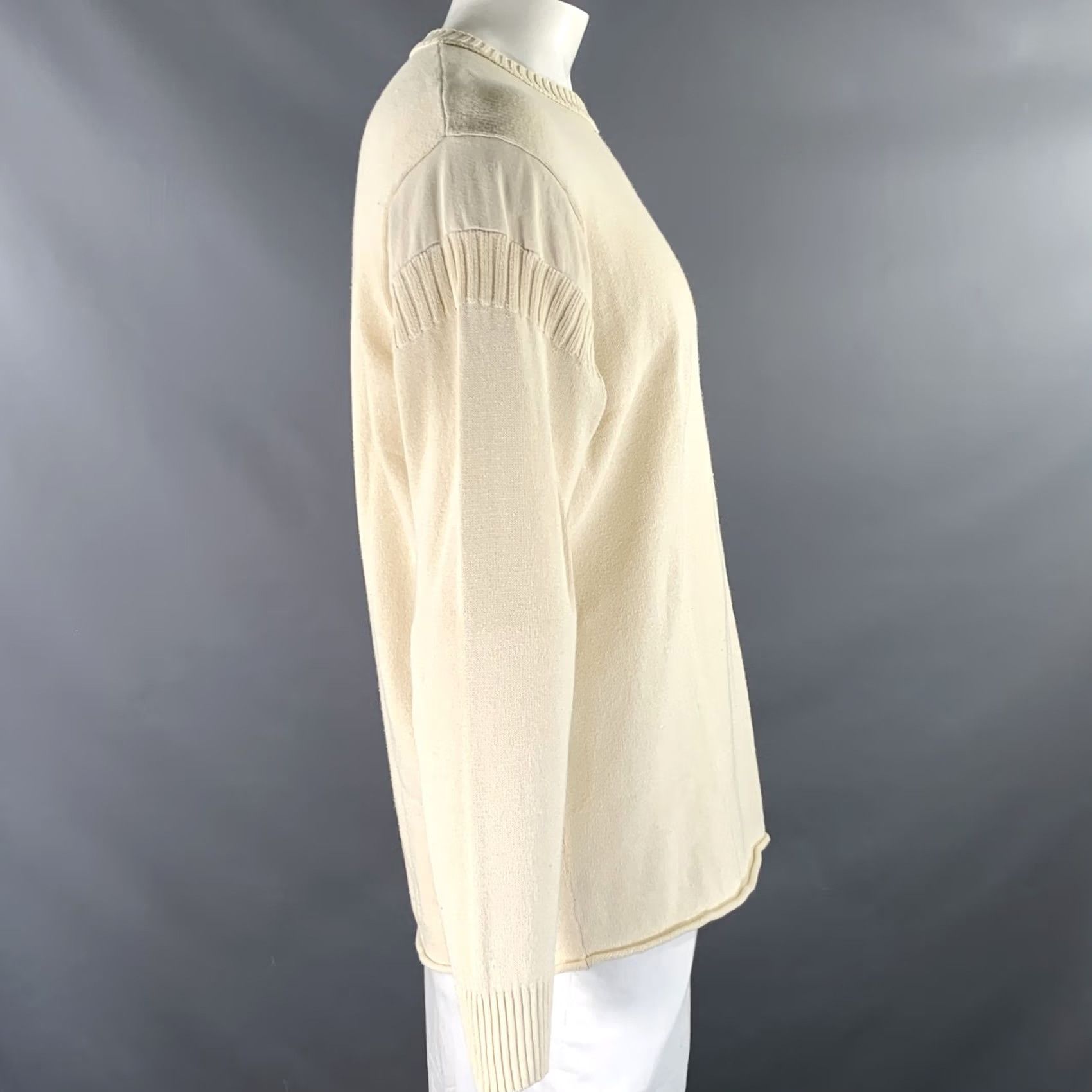 Stone Island STONE ISLAND Pullover Knitted Cotton Ribbed Cream Size XL Size US XL / EU 56 / 4 - 3 Thumbnail