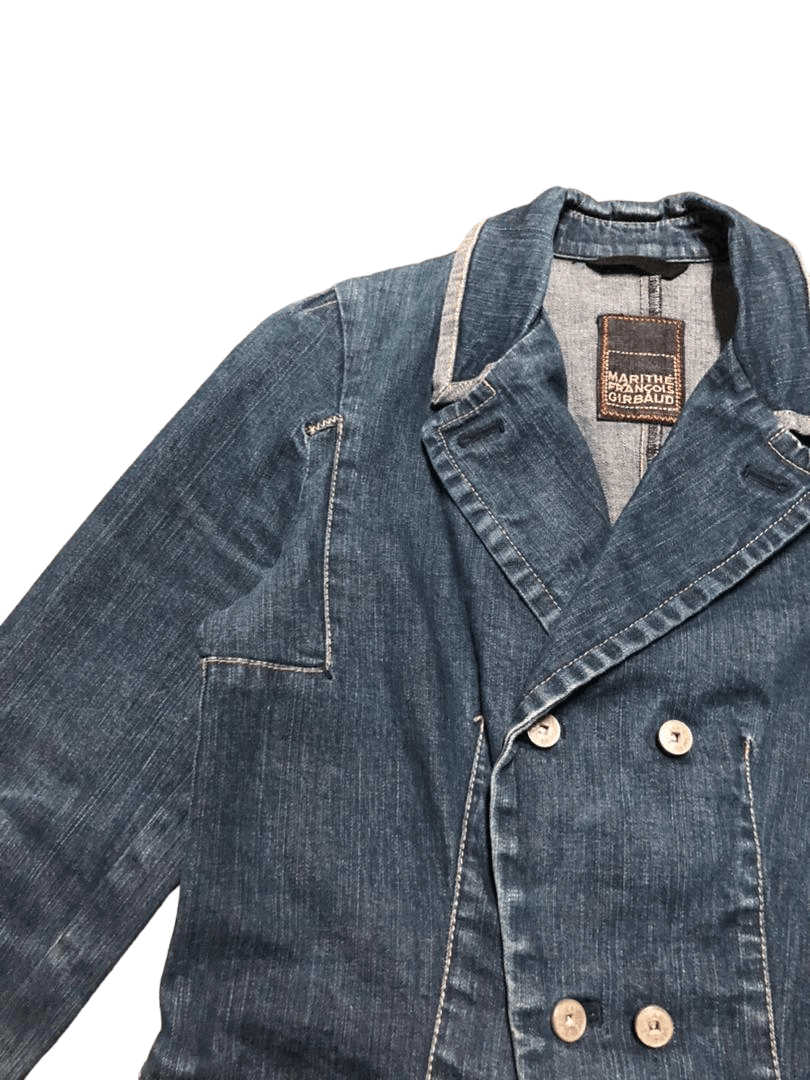 Japanese Brand Marithe Francois Girbaud Denim Double Breasted Coat Jacket Size S / US 4 / IT 40 - 7 Thumbnail