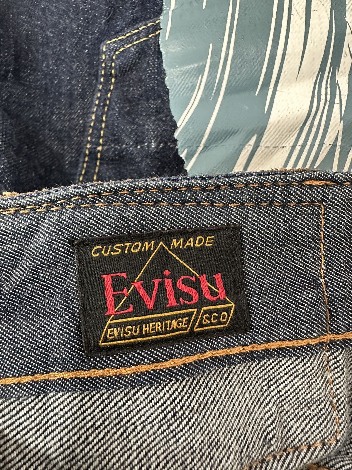 Evisu EVISU Blue PAINTED DIACOCK JEAN SIZE 30X34 Size US 33 - 7 Thumbnail