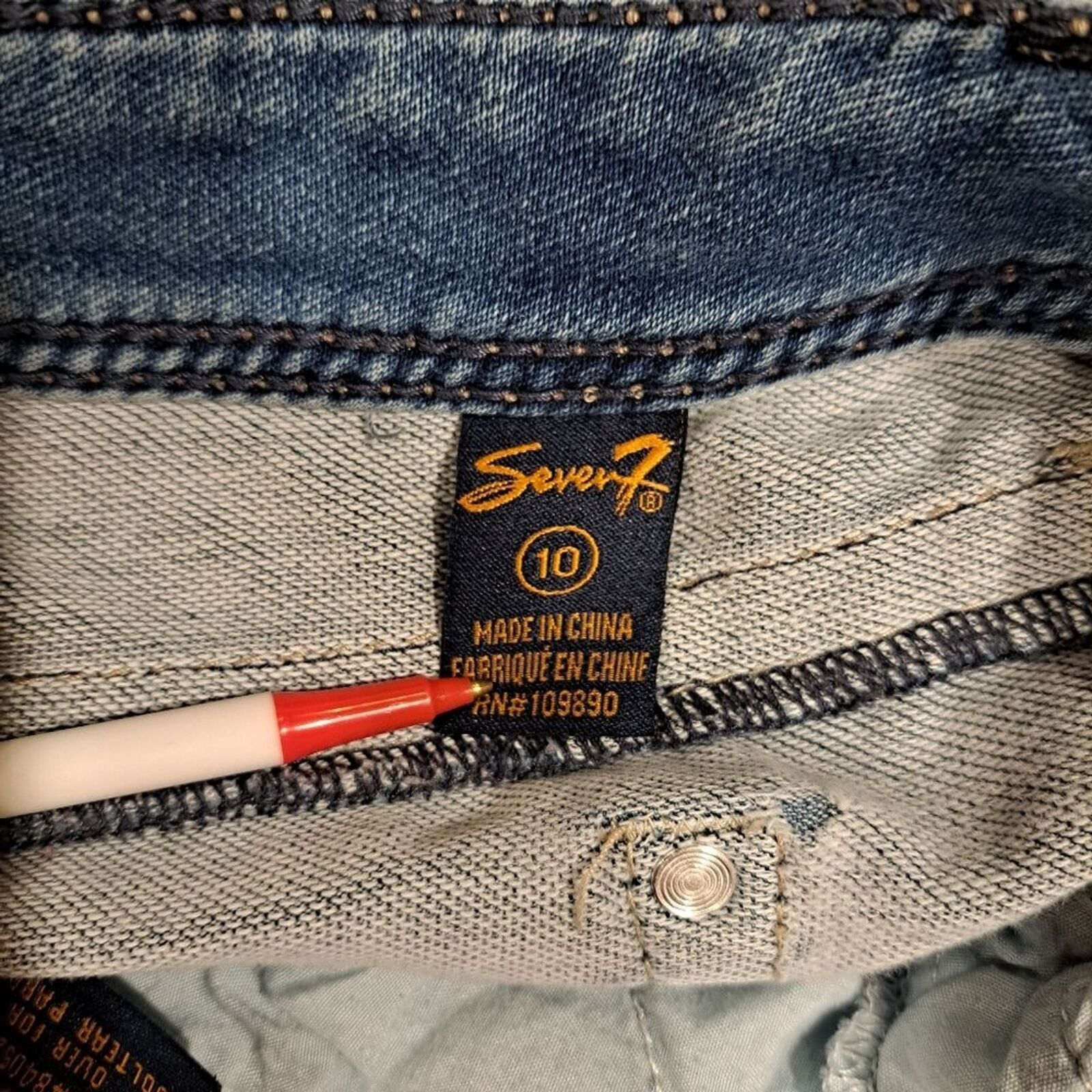Other Seven 7 denim jeans shorts embroidered back pockets size 10 Size 32" / US 10 / IT 46 - 3 Thumbnail