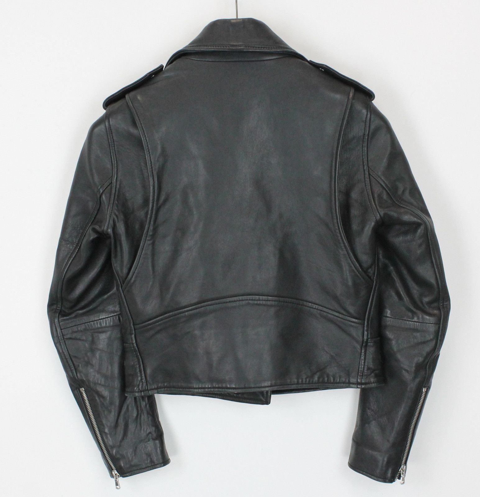 Sandro SANDRO Jacket Women XS Lamb Leather Biker Full Zip Lined Size XS / US 0-2 / IT 36-38 - 6 Thumbnail