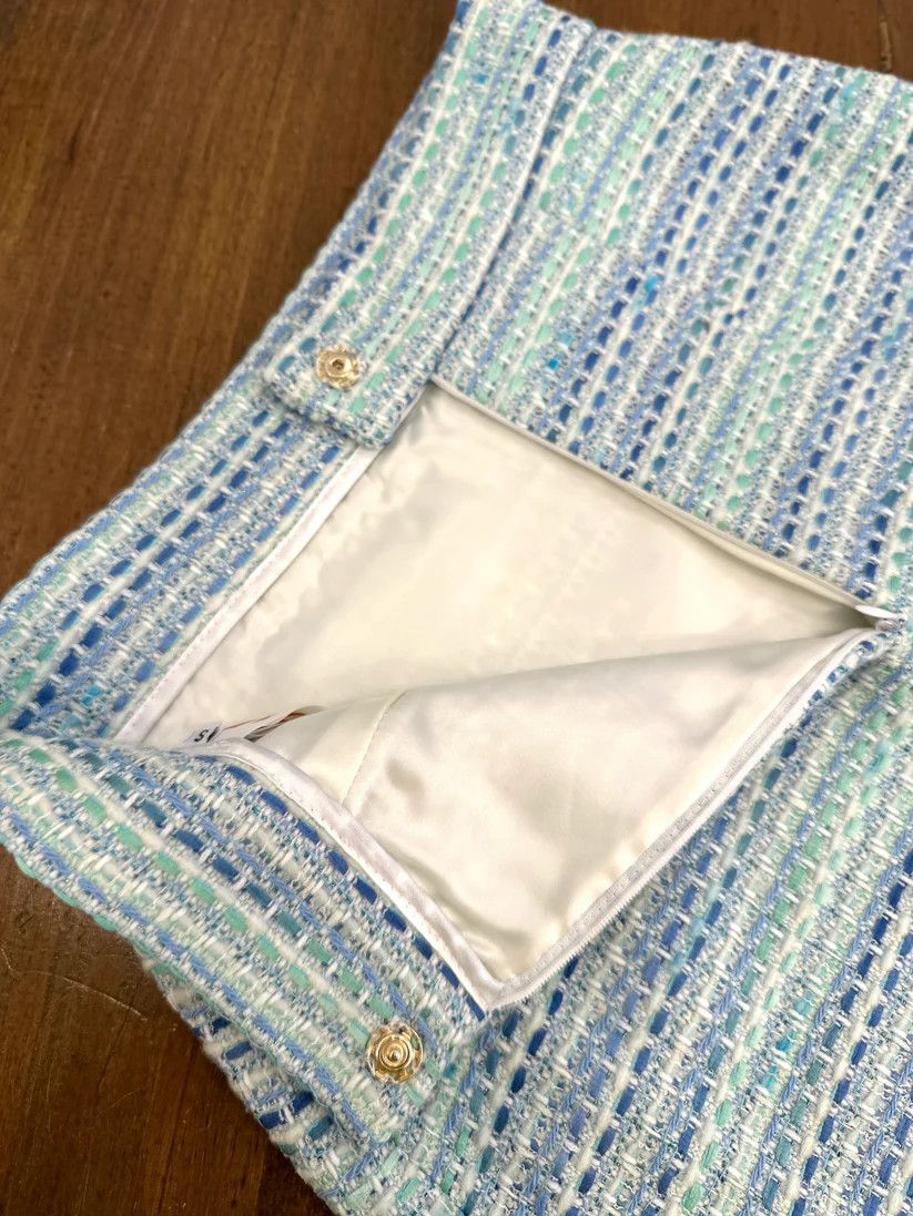 Other aquamarine skirt of wool hight quality Size 32" / US 10 / IT 46 - 5 Thumbnail
