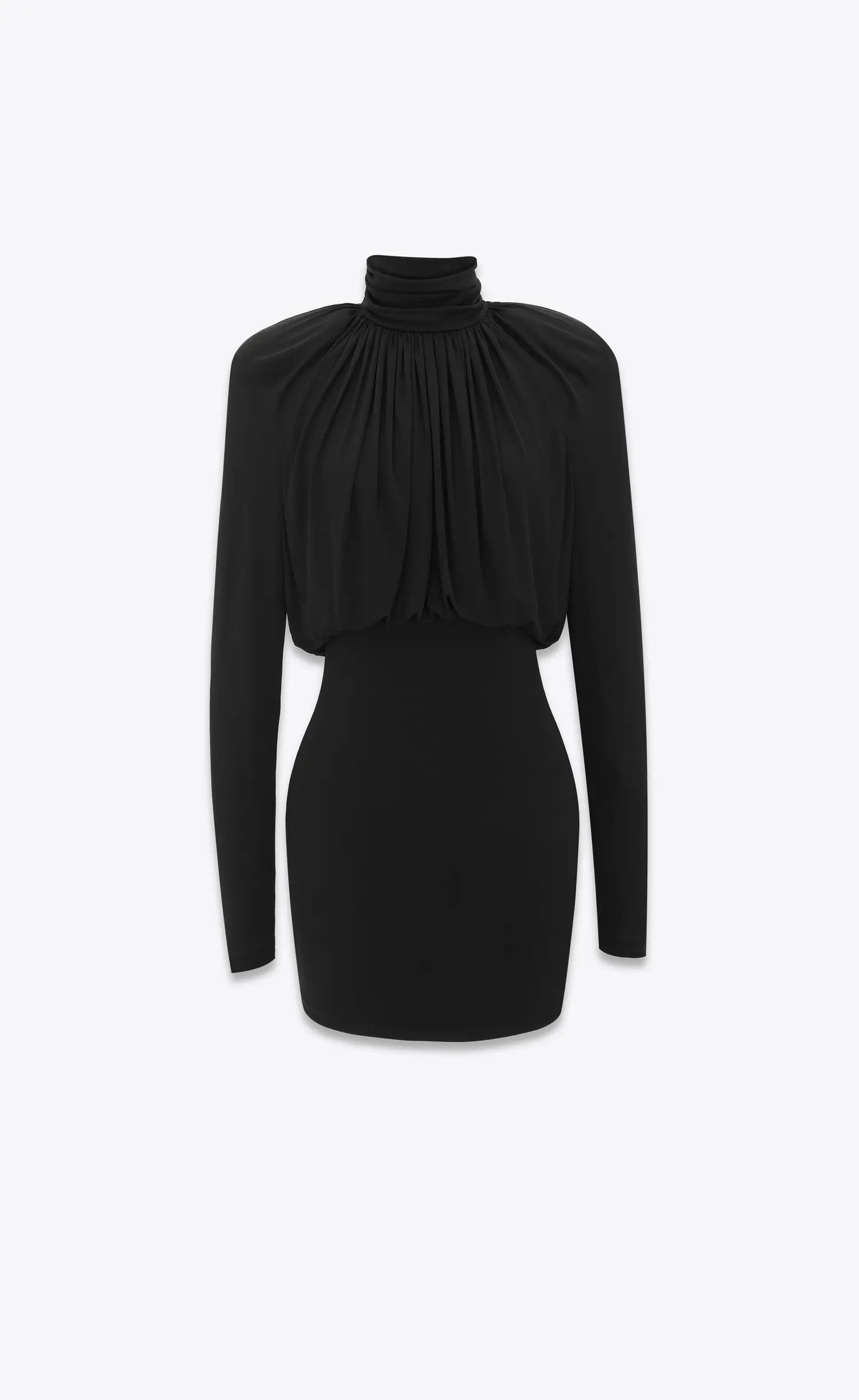 Saint Laurent Paris o1s1wg110225 748986 Dress in Crepe Jersey in Black Size XS / US 0-2 / IT 36-38 - 1 Thumbnail