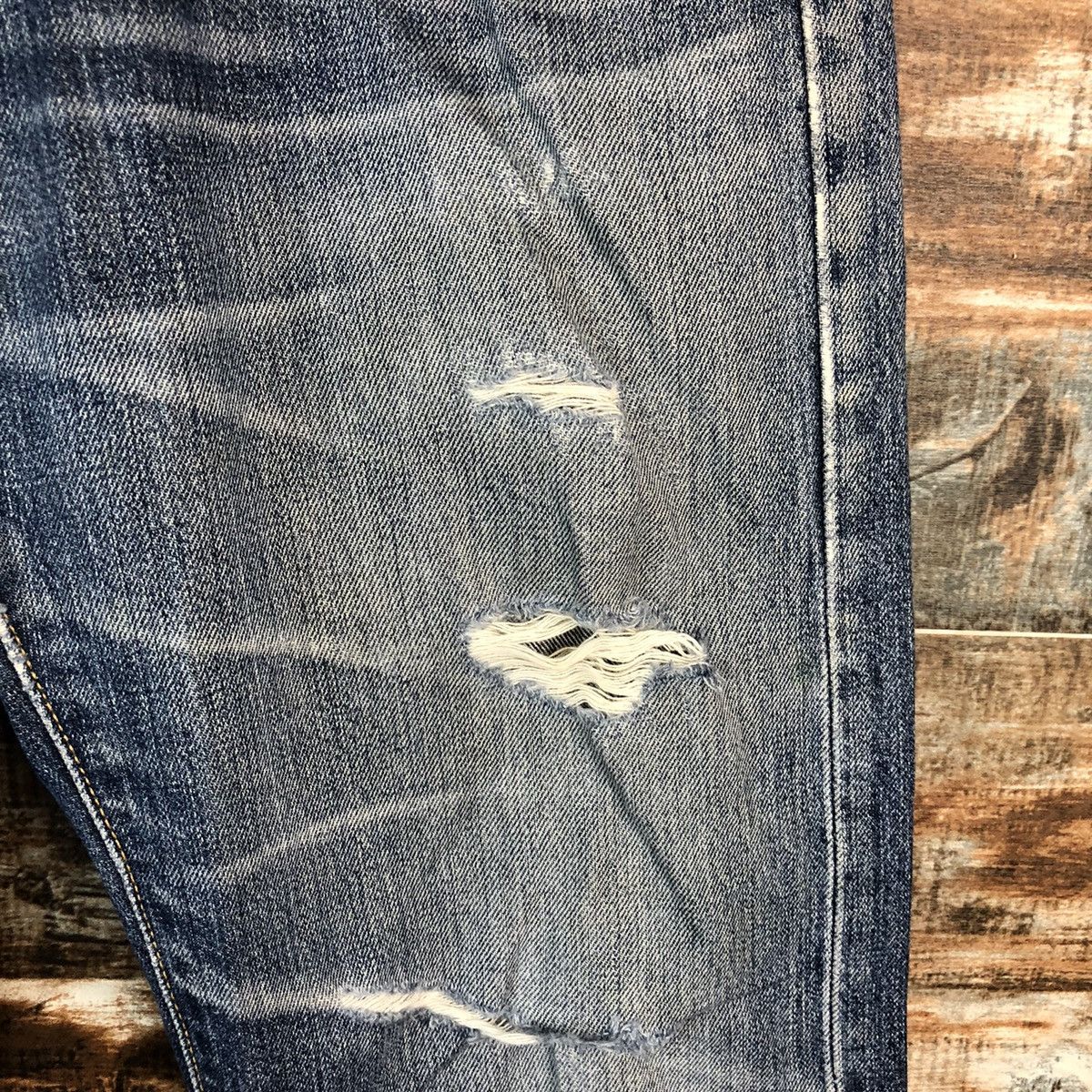 Levi's DLL 501 Levis Blue Distressed Denim Pants #C081 Size US 30 / EU 46 - 9 Thumbnail
