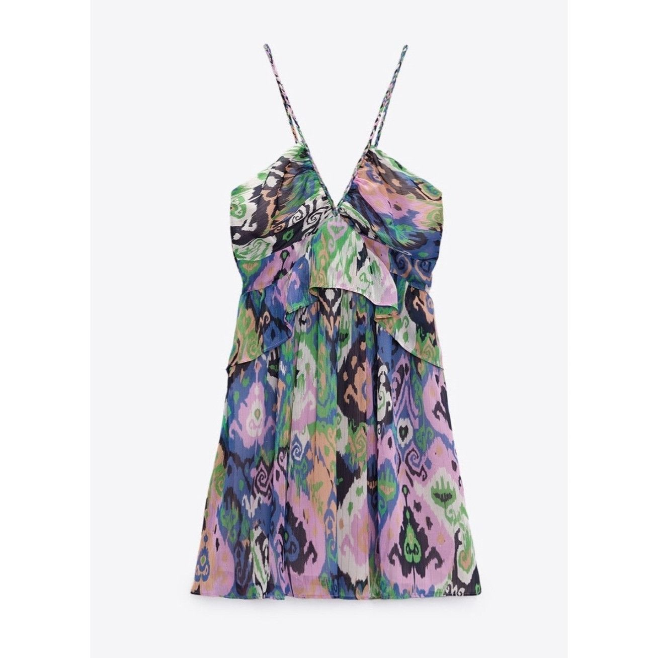 Other Zara Lingerie Style Print Dress NWT NEW Size L / US 10 / IT 46 - 2 Thumbnail