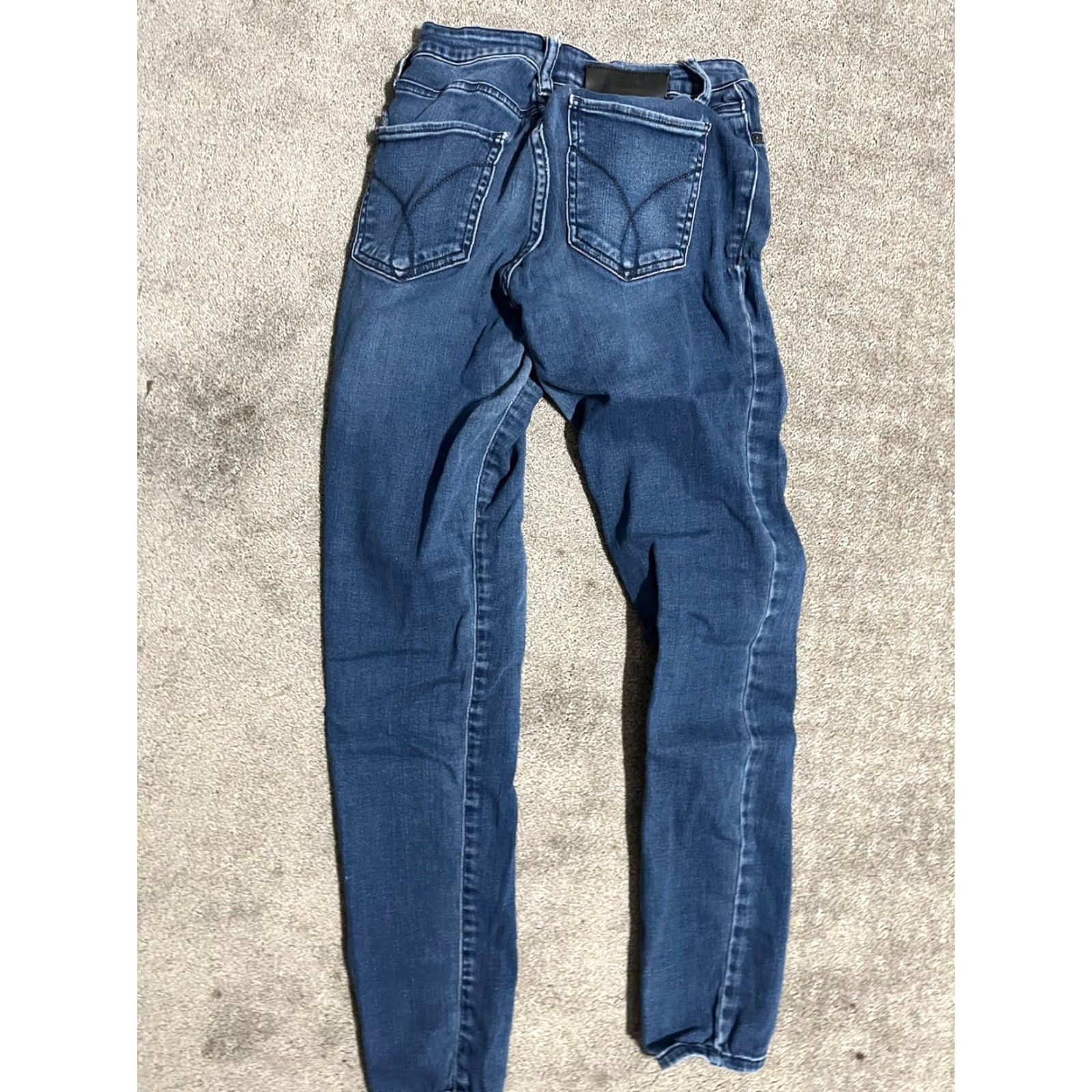 Calvin Klein Calvin Klein Jeans Blue Denim 27 Womens Mid Rise Straight Leg Regular Inseam 29 in Cotton Polyester Spandex Dark Wash Pants Size 27" / US 4 / IT 40 - 3 Thumbnail