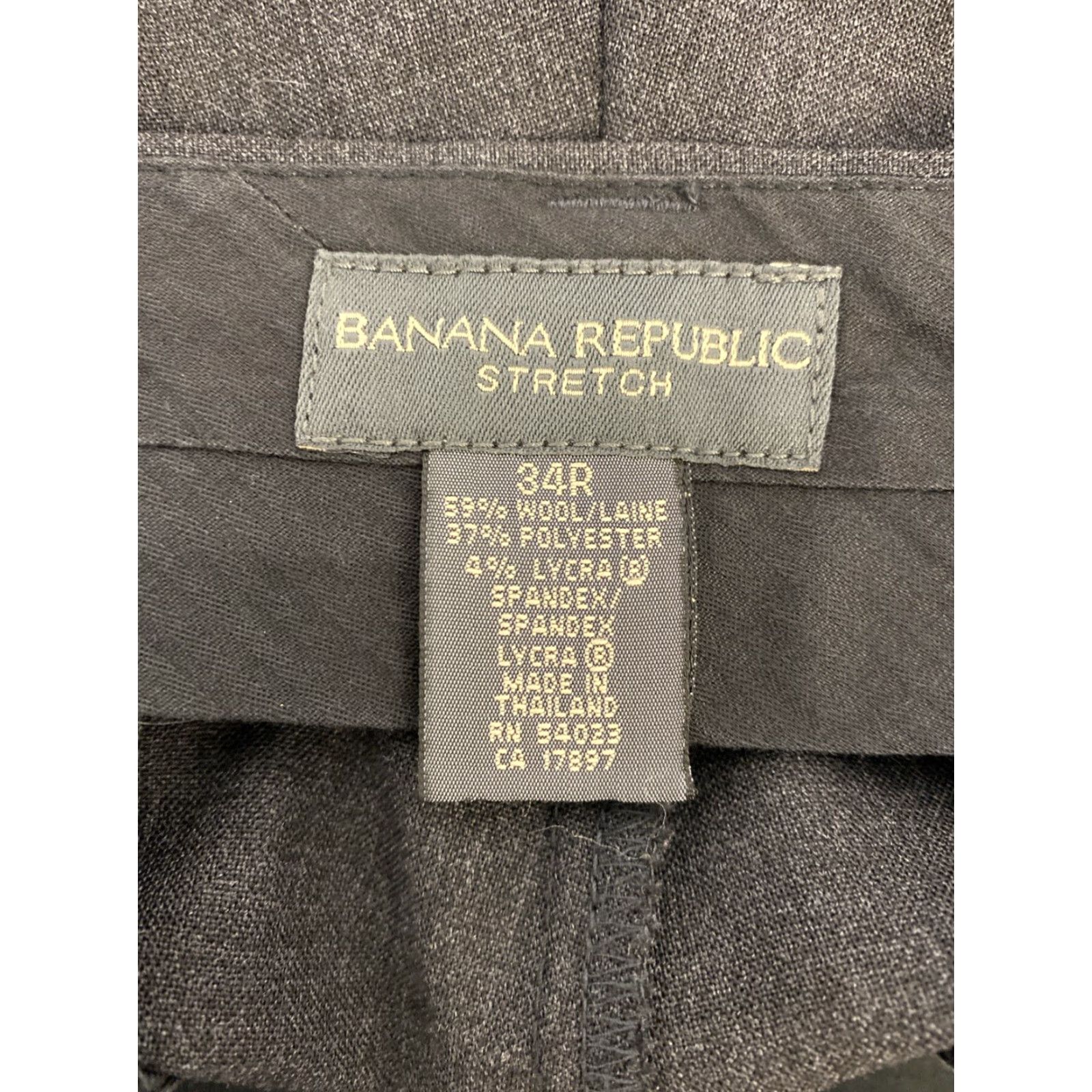 Banana Republic BANANA REPUBLIC Dress Pants Men's 34x32 Wool Blend Gray Flat Front Straight Leg Business Workwear Size US 34 / EU 50 - 7 Thumbnail