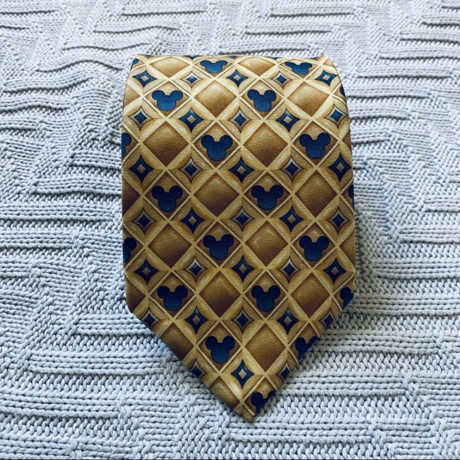 Disney Disney gold and blue Mickey Mouse silk tie Size ONE SIZE - 2 Thumbnail