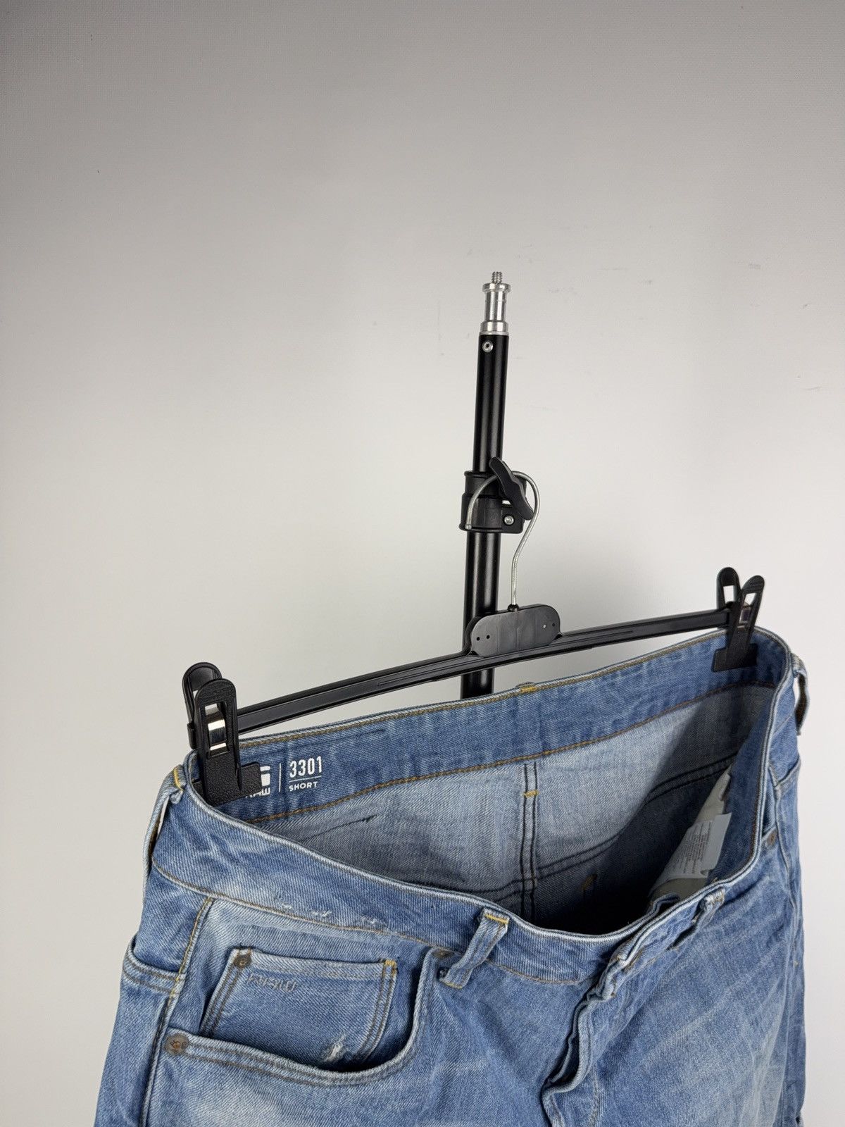 G-Star Y2K 00s Retro G-Star RAW 3301 Denim Shorts Light Blue 32 Size US 32 / EU 48 - 11 Thumbnail