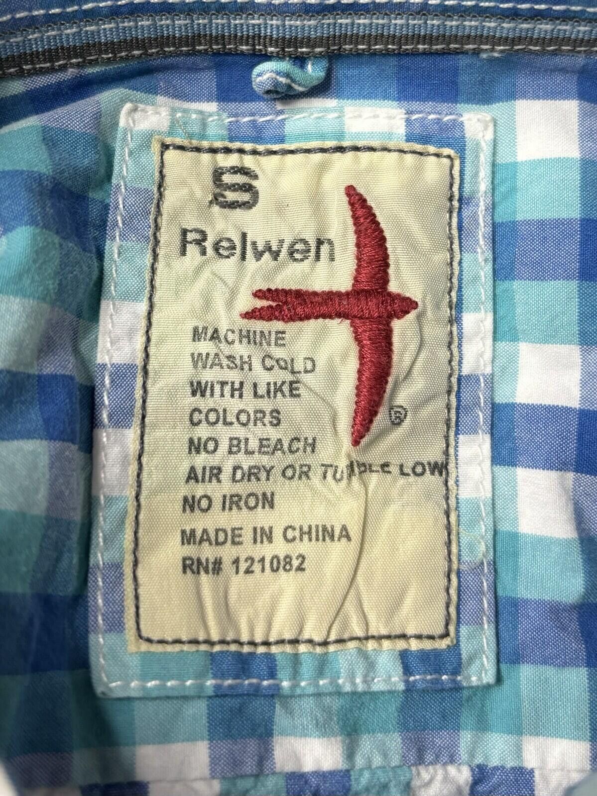 Relwen Relwen Shirt Men's Small Long Sleeve Button Down Plaid Blue Size US S / EU 44-46 / 1 - 2 Thumbnail