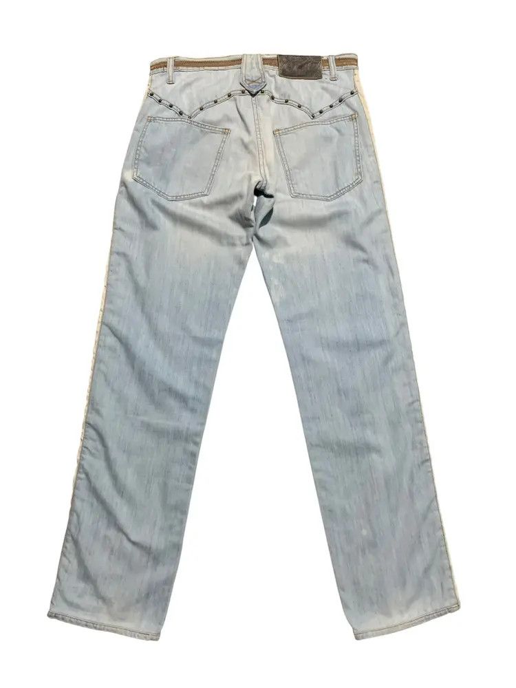 Just Cavalli Vintage Cavalli studded punk leather taped snake skin denim Size US 31 - 11 Thumbnail