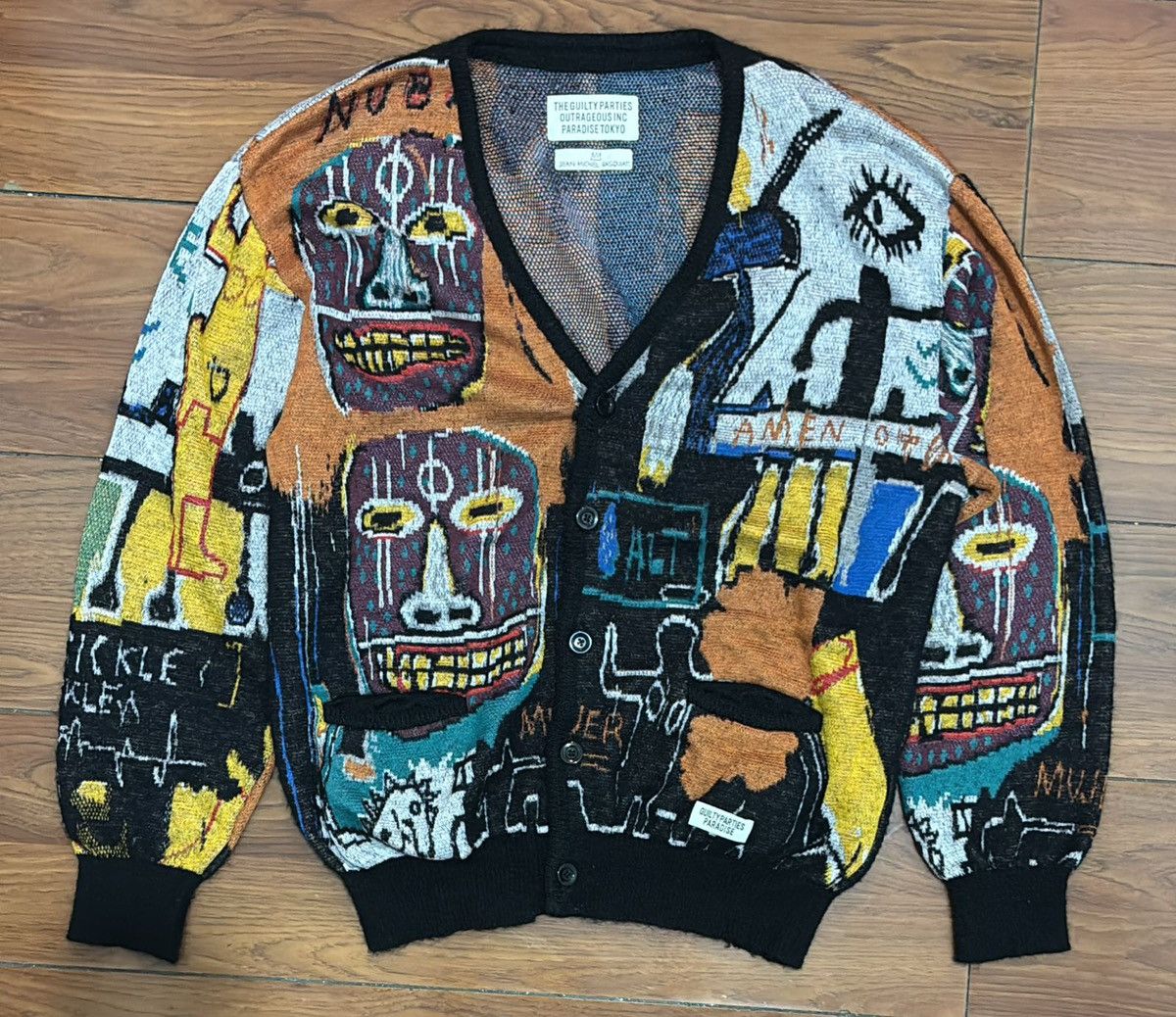 Jean-Michel Basquiat × Wacko Maria Rare Wacko Maria × Basquiat Cardigan – The Guilty Parties Size US M / EU 48-50 / 2 - 1 Thumbnail