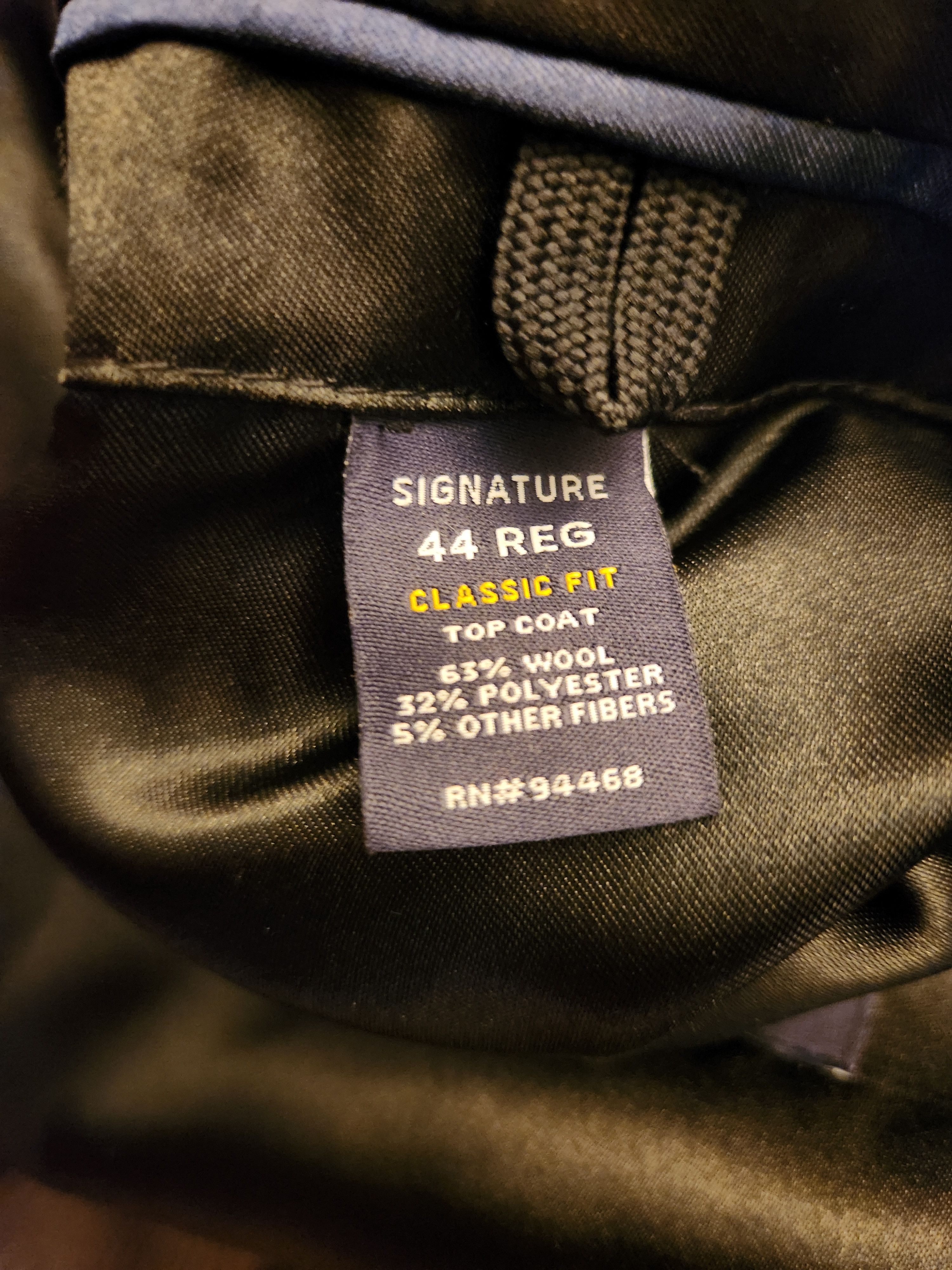 Stafford NWOT Signature Men's Wool Blend Black Overcoat Size US L / EU 52-54 / 3 - 3 Thumbnail