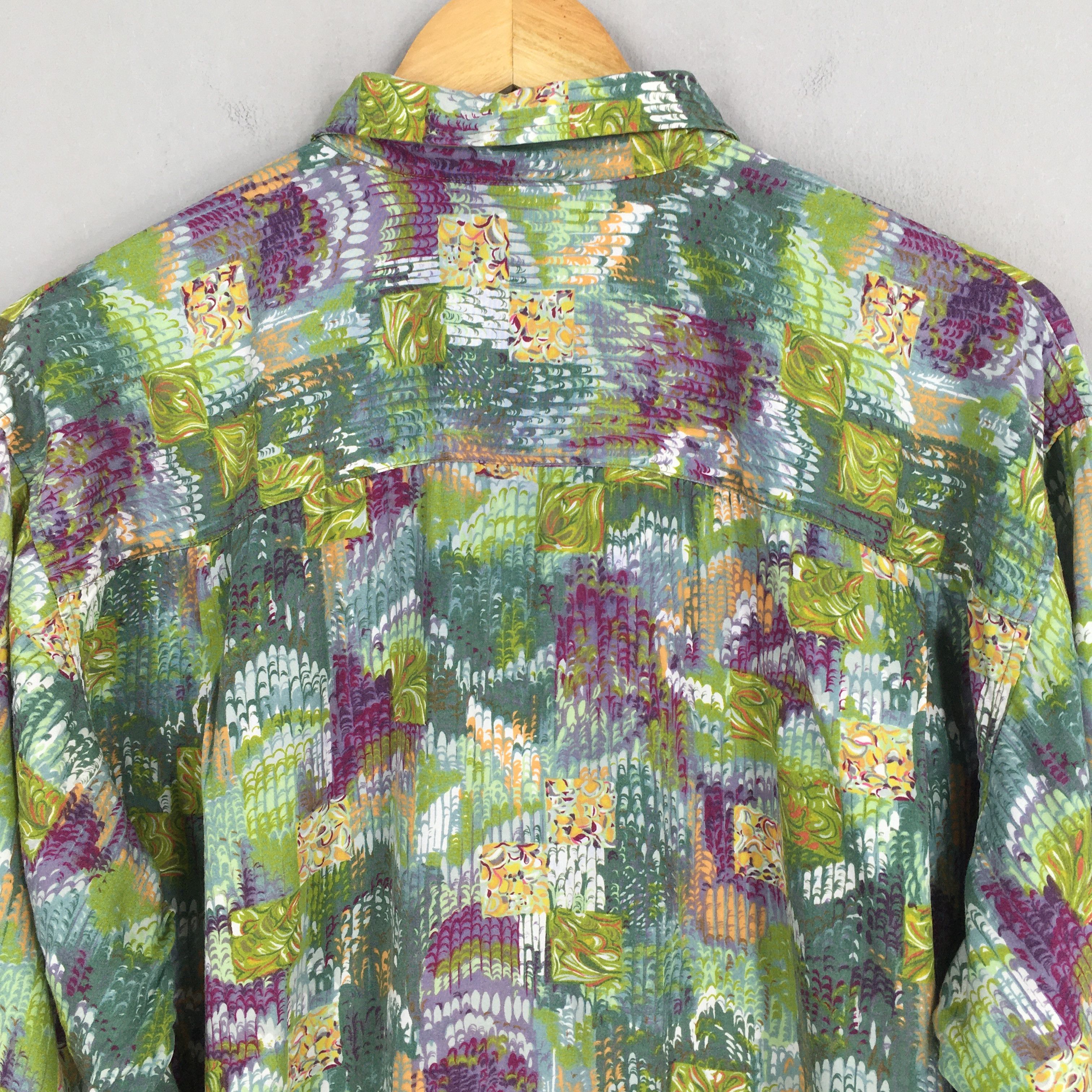 Vintage Vintage 90s Patchwork Abstract Funky Rayon Shirt XL Size US XL / EU 56 / 4 - 8 Thumbnail