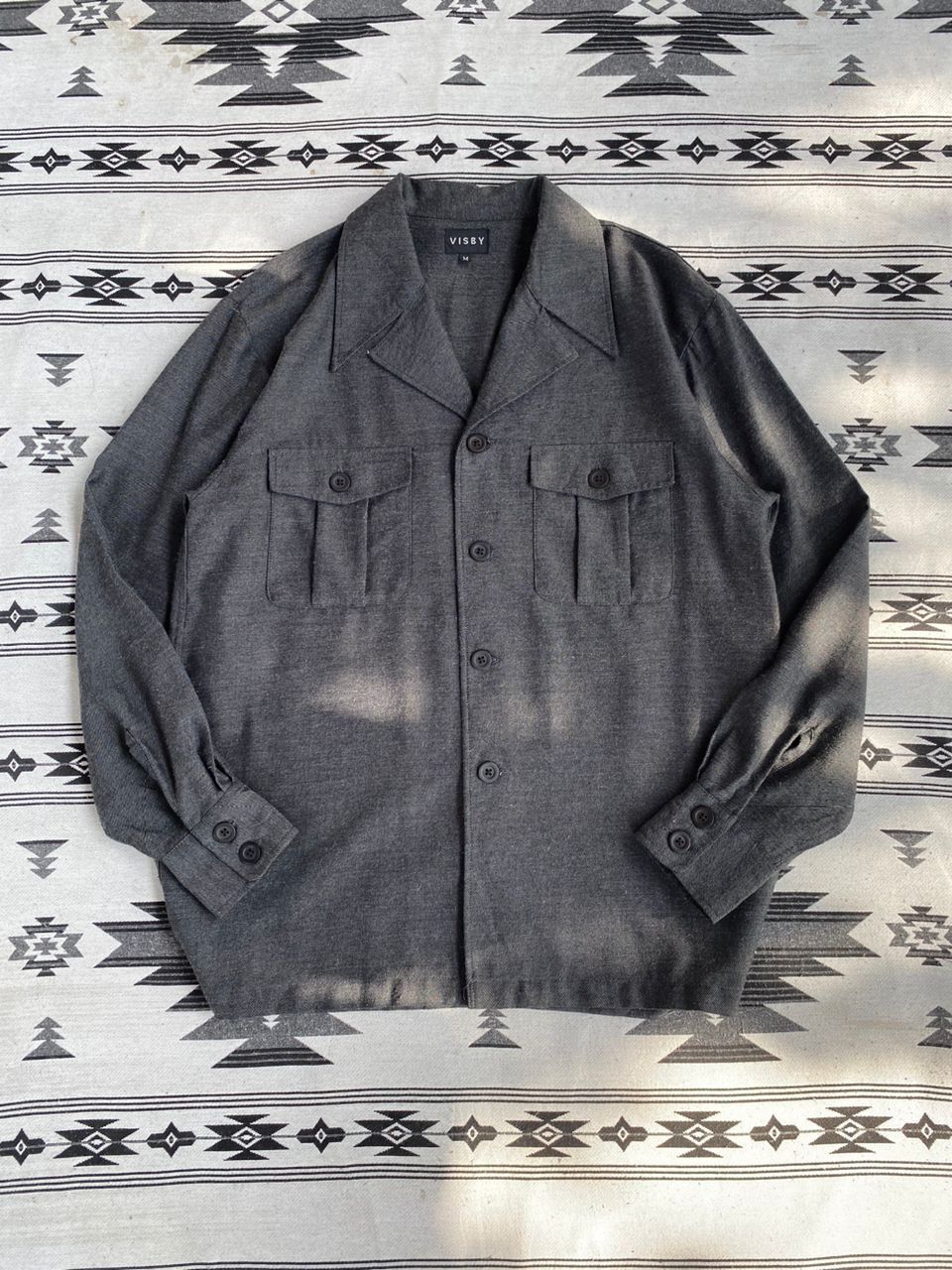 Designer × Japanese Brand × Vintage Visby Open Collar Double Chest Pocket Shirt Size US S / EU 44-46 / 1 - 1 Thumbnail