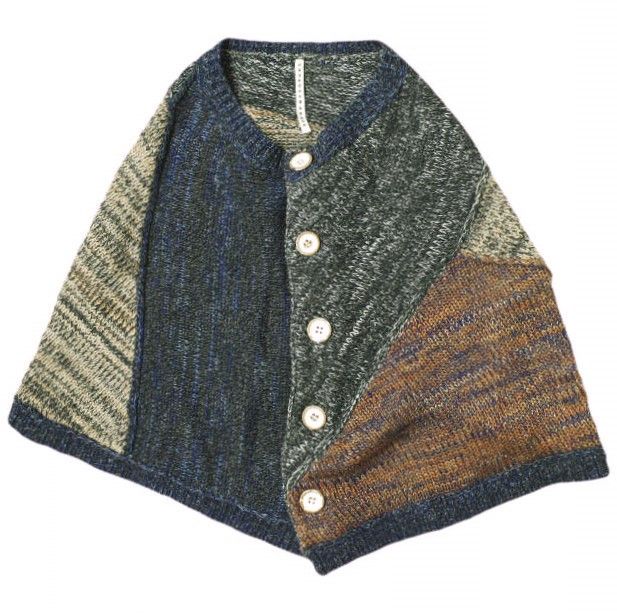 Other Other sunaokuwahara Crazy Pattern Wool Blend Poncho Others Tops SK33AD006 Size ONE SIZE - 1 Thumbnail