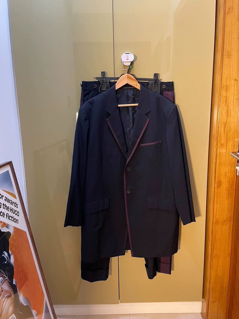 Yohji Yamamoto Yohji Yamamoto size s 98 SS Purple Stripe Suit 2501-Nextarr Size 38R - 1 Thumbnail