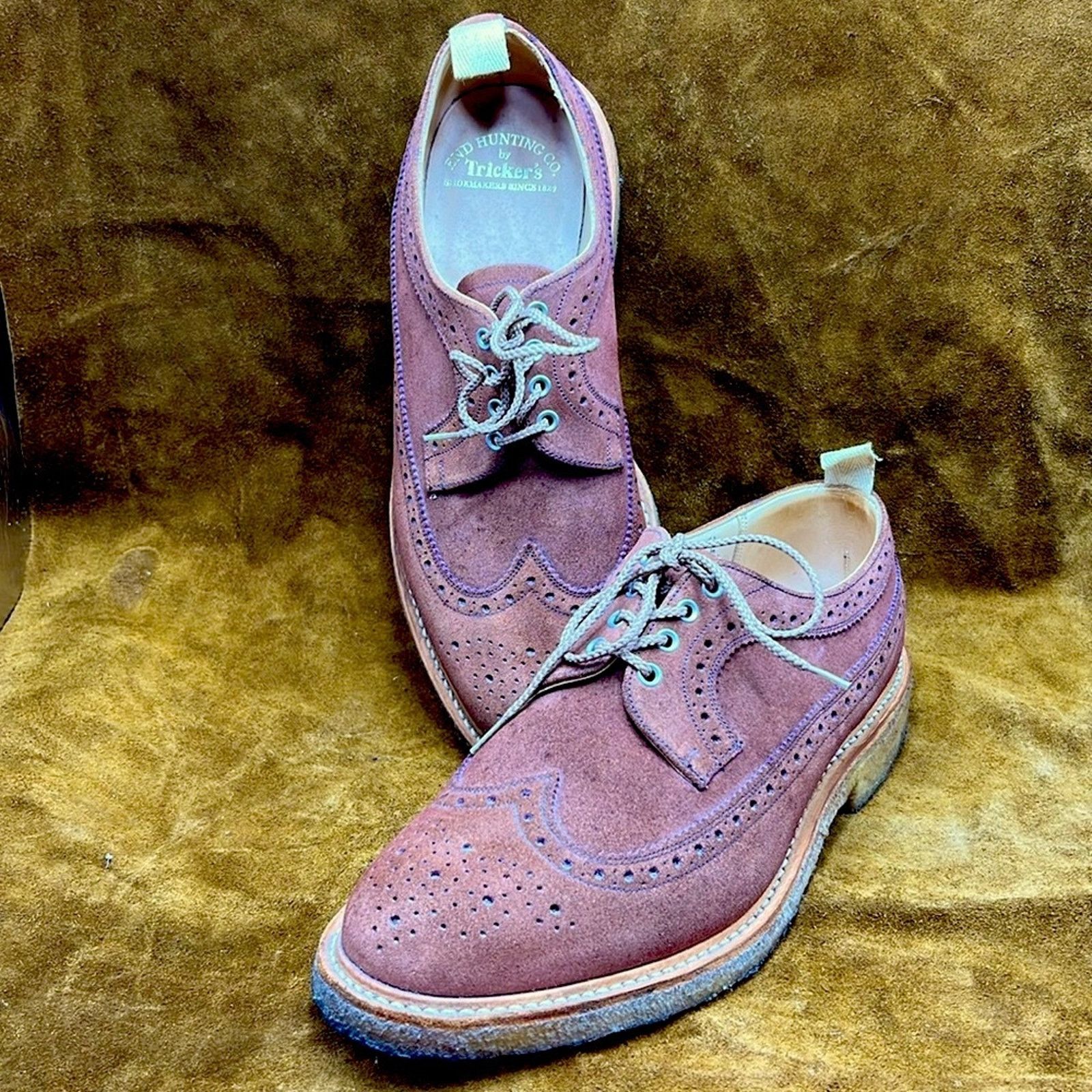 Other End Hunting CO. By Trickers Suede Wingtip Shoes Size US 11 / EU 44 - 1 Thumbnail